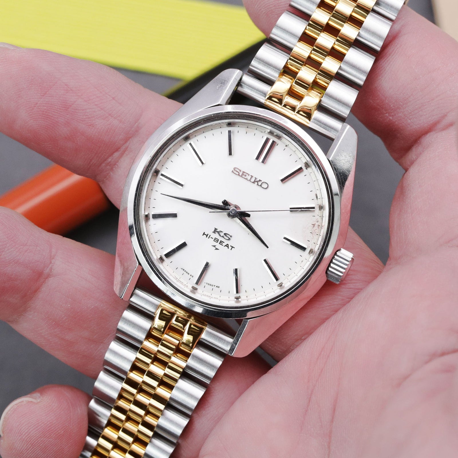18mm or 19mm Super-JUB II QR Watch Band Straight End Quick Release, 316L Stainless Steel Two Tone IP Gold V-Clasp Strapcode Watch Bands