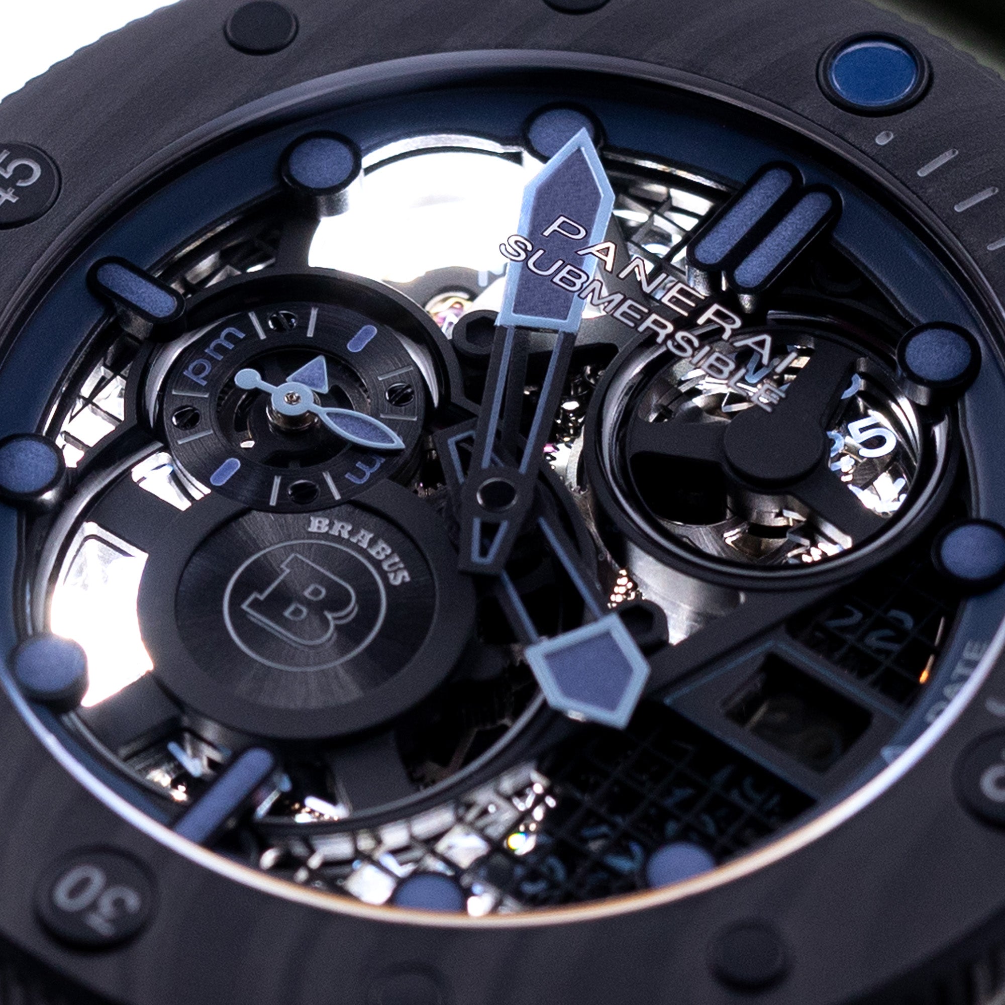 Panerai Submersible S Brabus Editions first-ever skeletonized automatic movement 