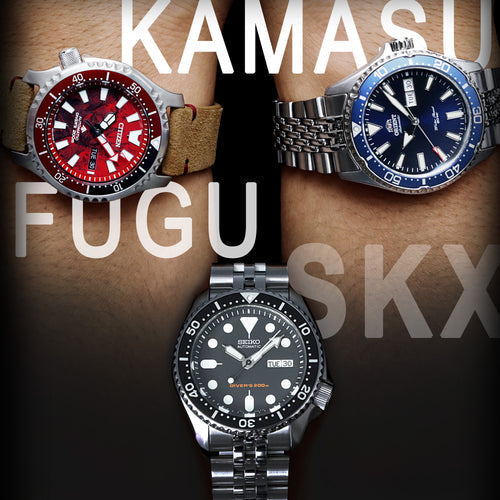 SKX007 Vs Kamasu Vs Fugu, strapcode watch bands