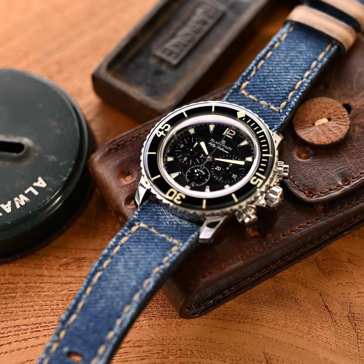 23mm Gunny X MT Denim Blau Gewaschene Canvas Uhrenarmband