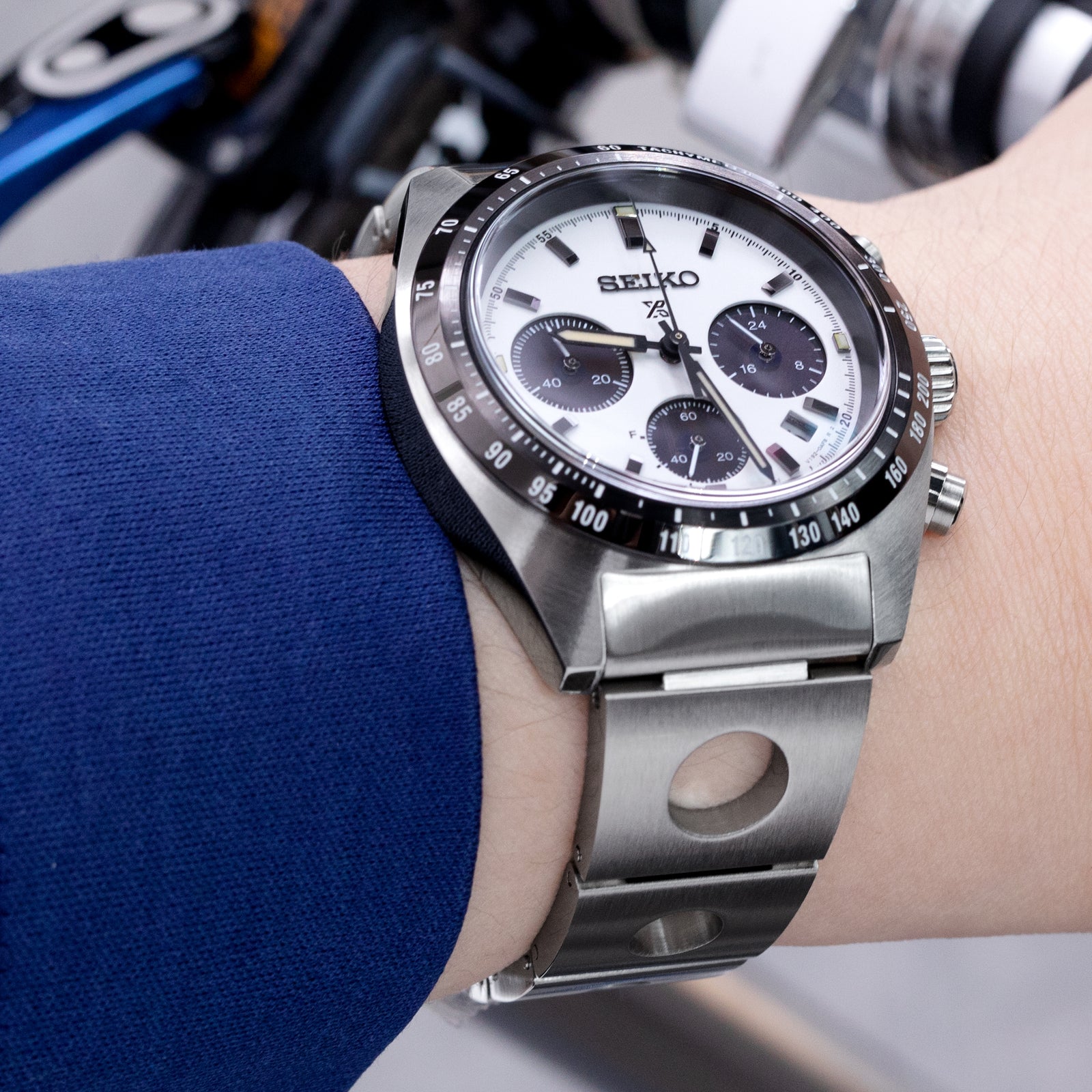 Bracelet montre Rollball II 20mm pour Seiko Prospex Speedtimer SSC813 SSC815 SSC817, acier inoxydable brossé, fermoir V Diver