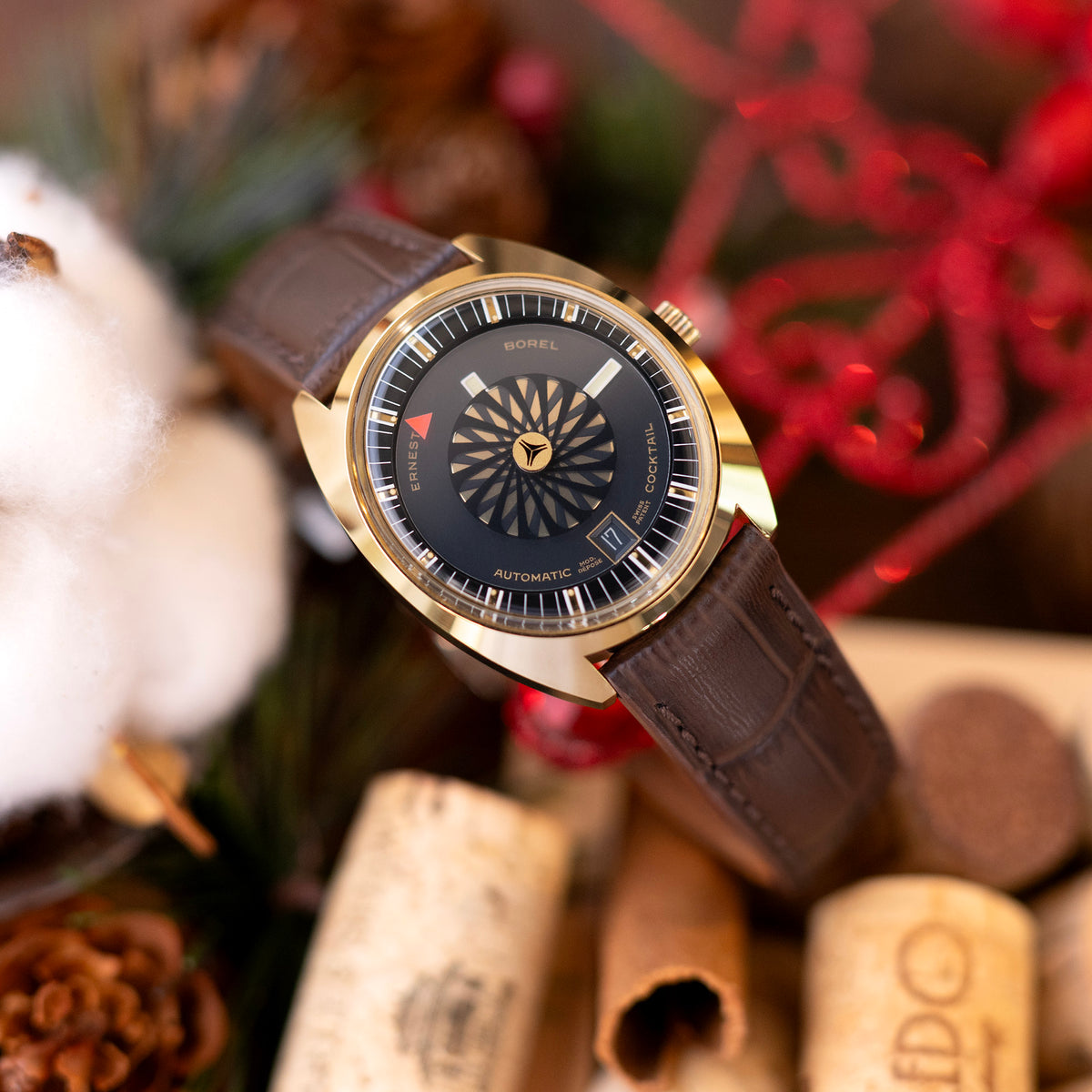 Q.R. 18mm oder 19mm Braun CrocoCalf (Italienisches Krokoprägung) Uhrenarmband