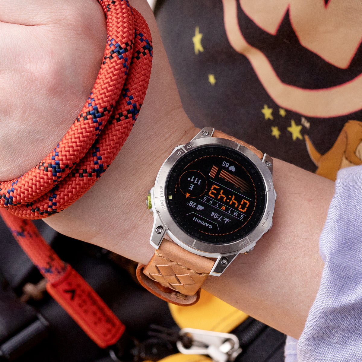 Garmin EPIX Gen 2 Sapphire Titanium GPS Watch 47 mm leather watch band by Strapcode