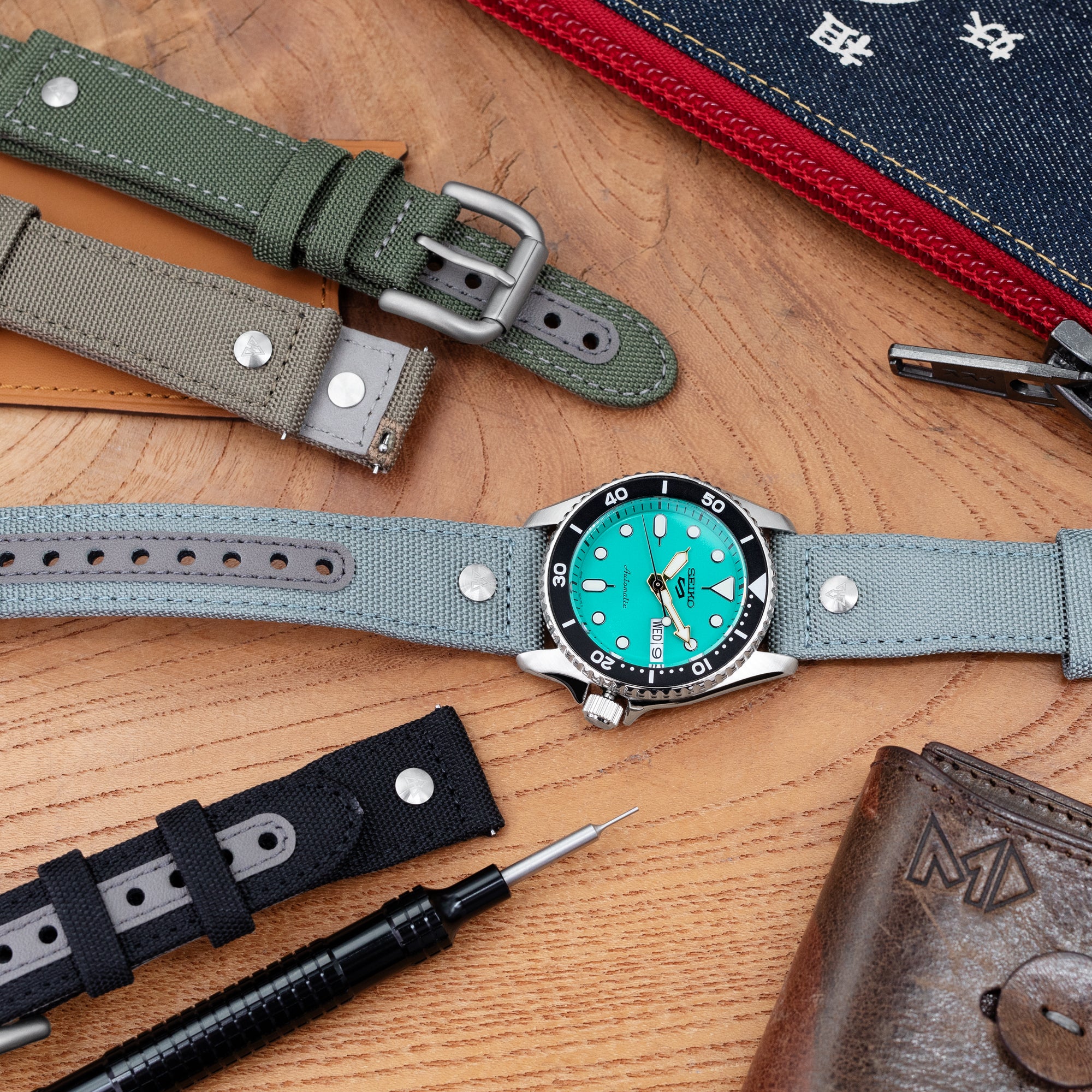 The AAF Sea Grey-637 Strap by HAVESTON Straps, 20mm or 22mm