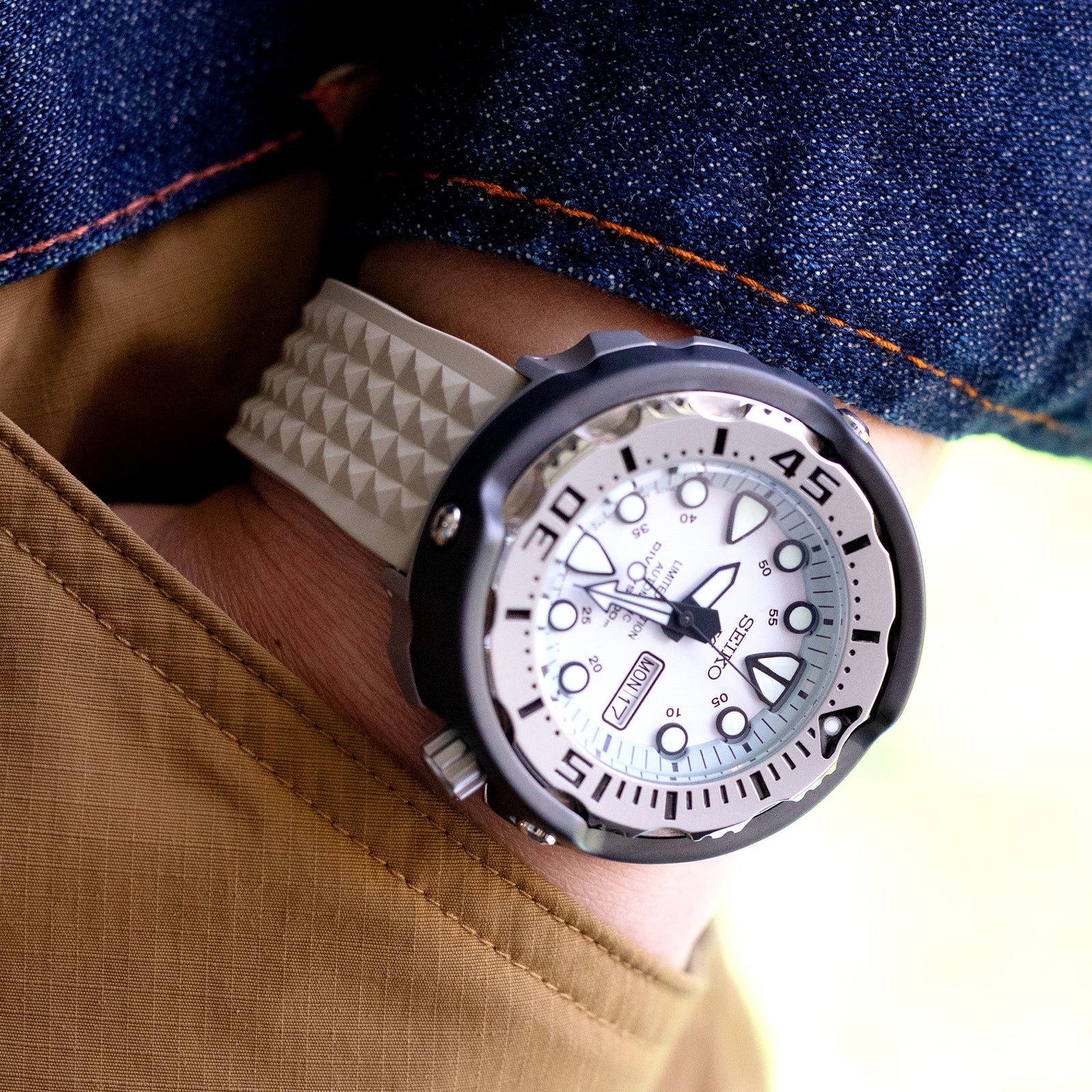 Bracelet montre en caoutchouc FKM Chaffle Sable, 20mm ou 22mm