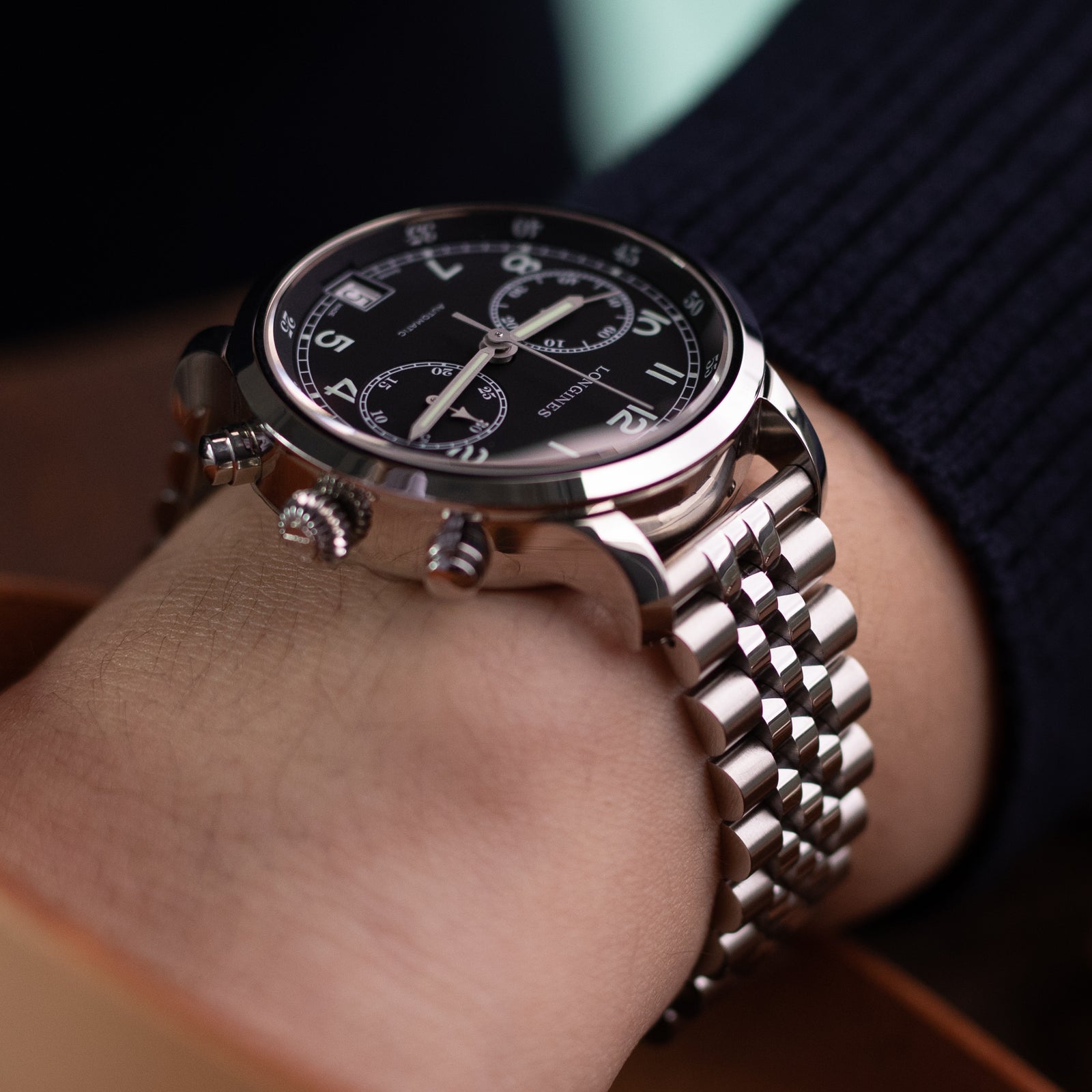 18mm, 19mm, 20mm Super-JUB II QR Uhrenarmband, gerades Ende, Schnellverschluss, 316L Edelstahl, gebürstete V-Schließe