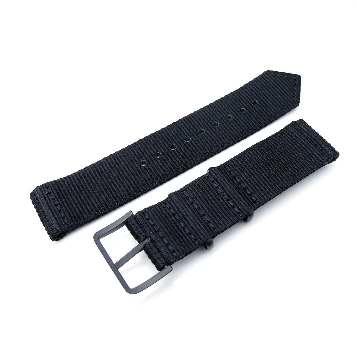 20mm 22mm Two Piece WW2 G10 Black 3D Nylon PVD Black Buckle Strapcode Watch Bands