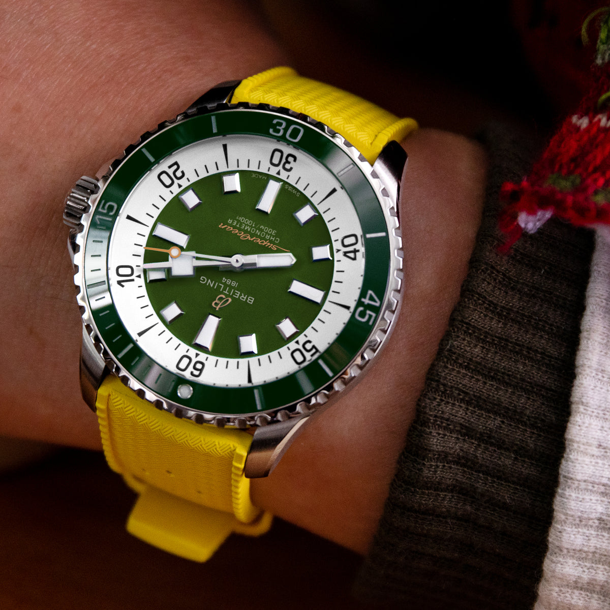 Schnellwechsel-Gelbes Tropenstil Pro FKM Kautschuk-Uhrenarmband, 20mm oder 22mm