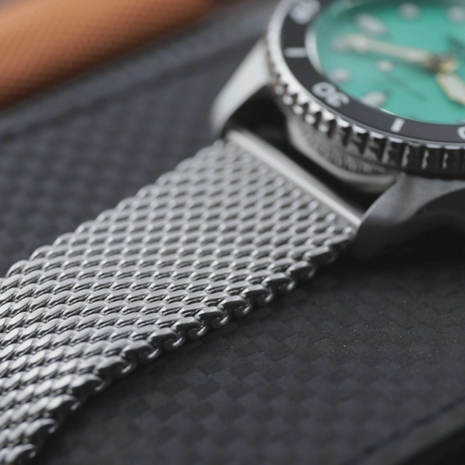 Quick Release Tapered Milanese Mesh Watch Band, 18mm, 19mm, 20mm, 21mm or 22mm, Brushed