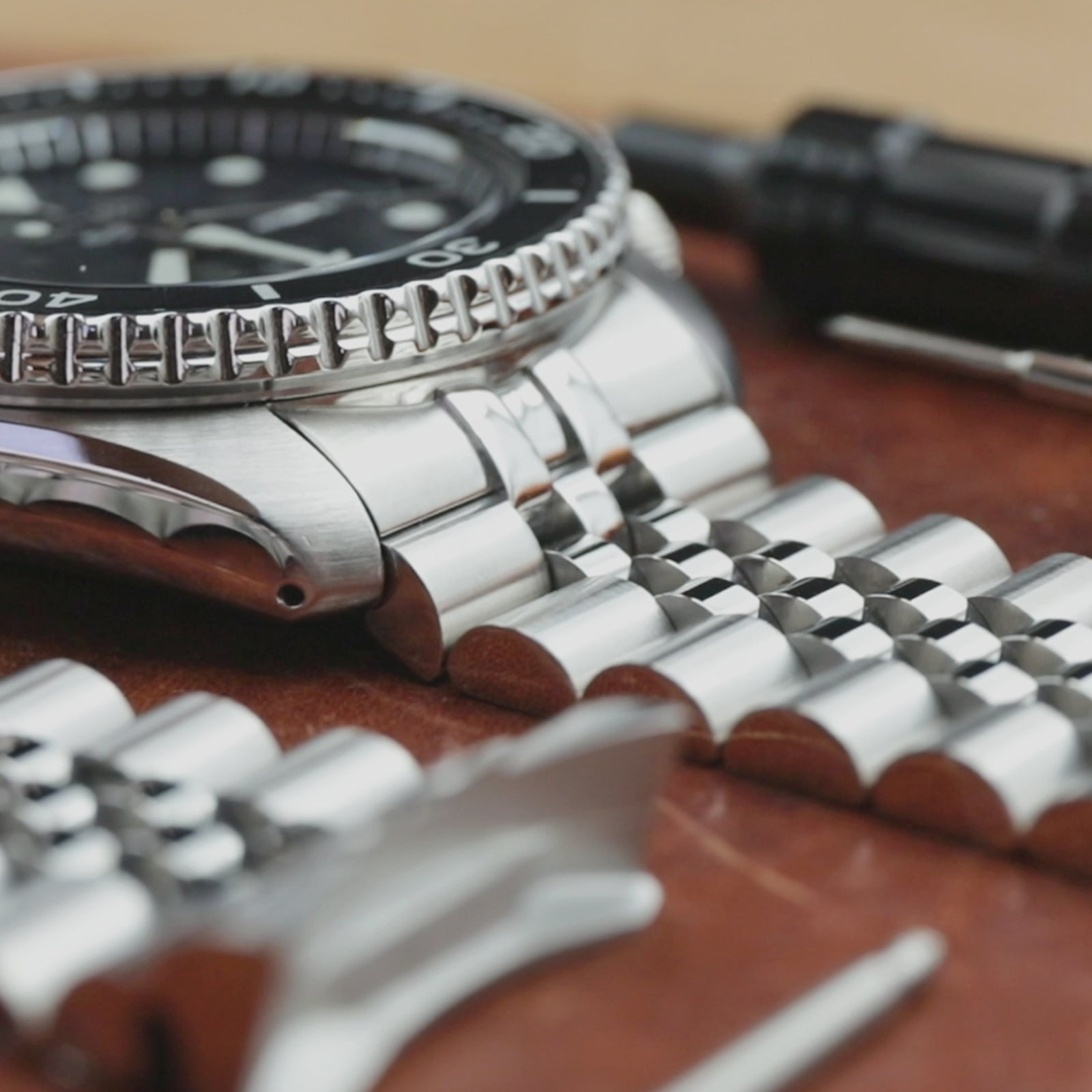 Bracelet montre Super-J Louis JUB 22mm pour Seiko 5 Sports 42,5mm SRPD51 SRPD55 SBSA003, acier inoxydable brossé, endlink GEN R, boucle V Diver