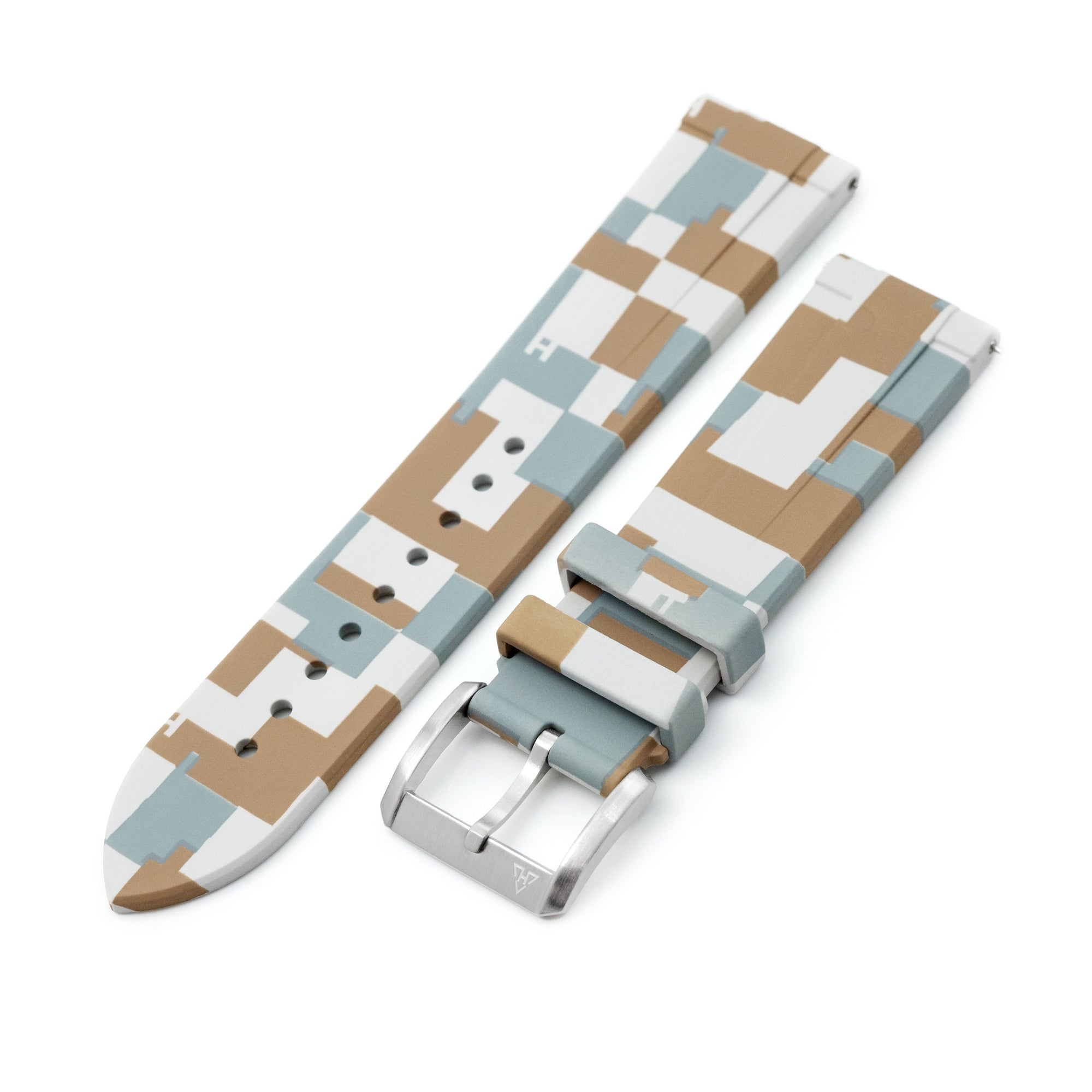 The BR-82 FKM Rubber Watch Band Quick Release Digital Camouflage by HAVESTON Straps, 20mm or 22mm Strapcode watch bands