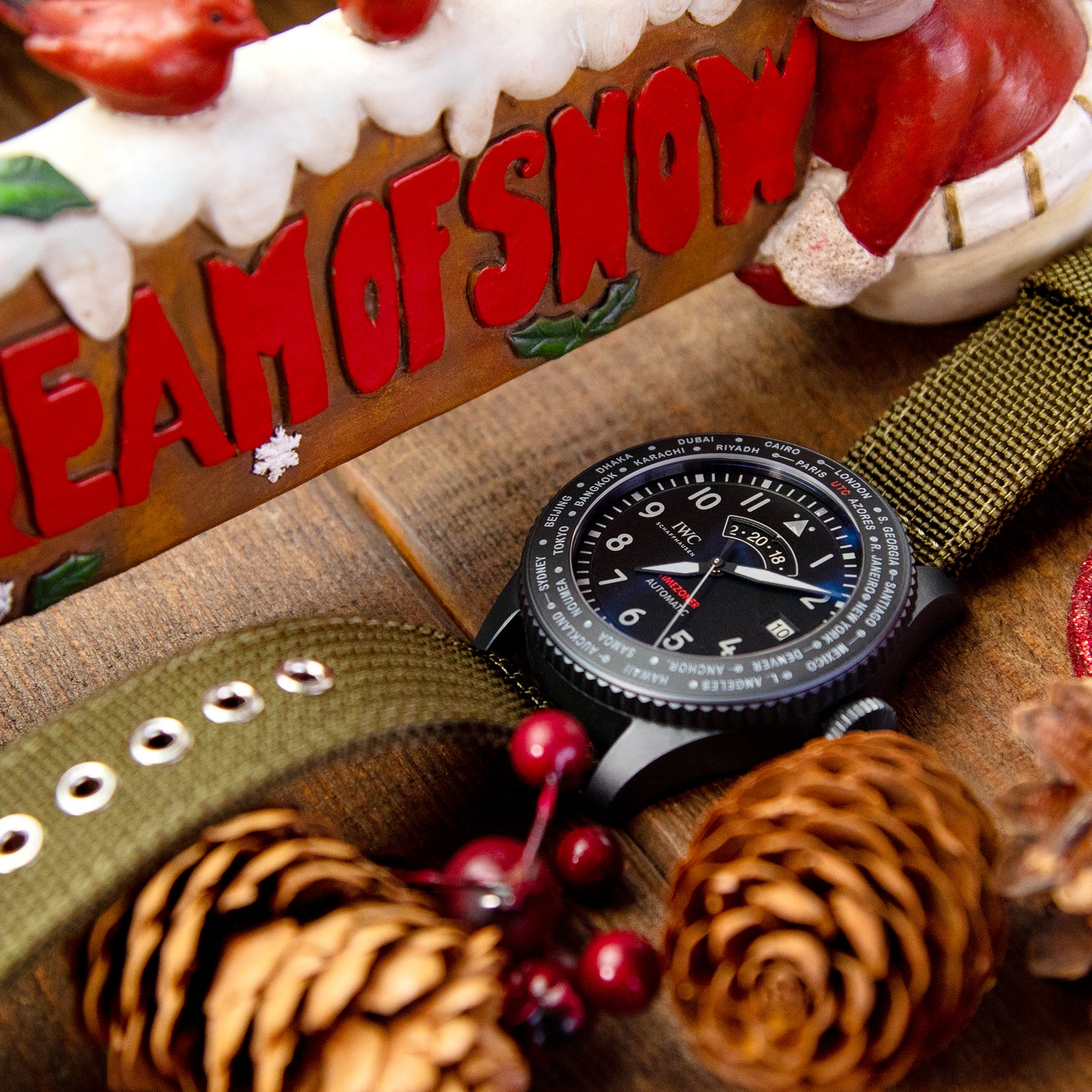 22mm Militärgrünes Premium-Nylon Geflochtenes Schnellwechsel-Uhrenarmband mit Öse