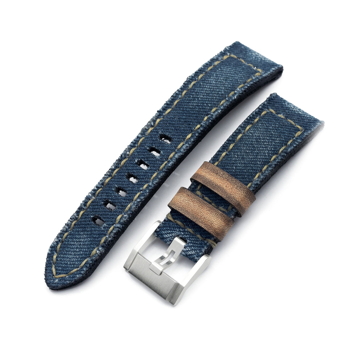 23mm Gunny X MT Denim Blue Washed Canvas Watch Band Strapcode watch bands