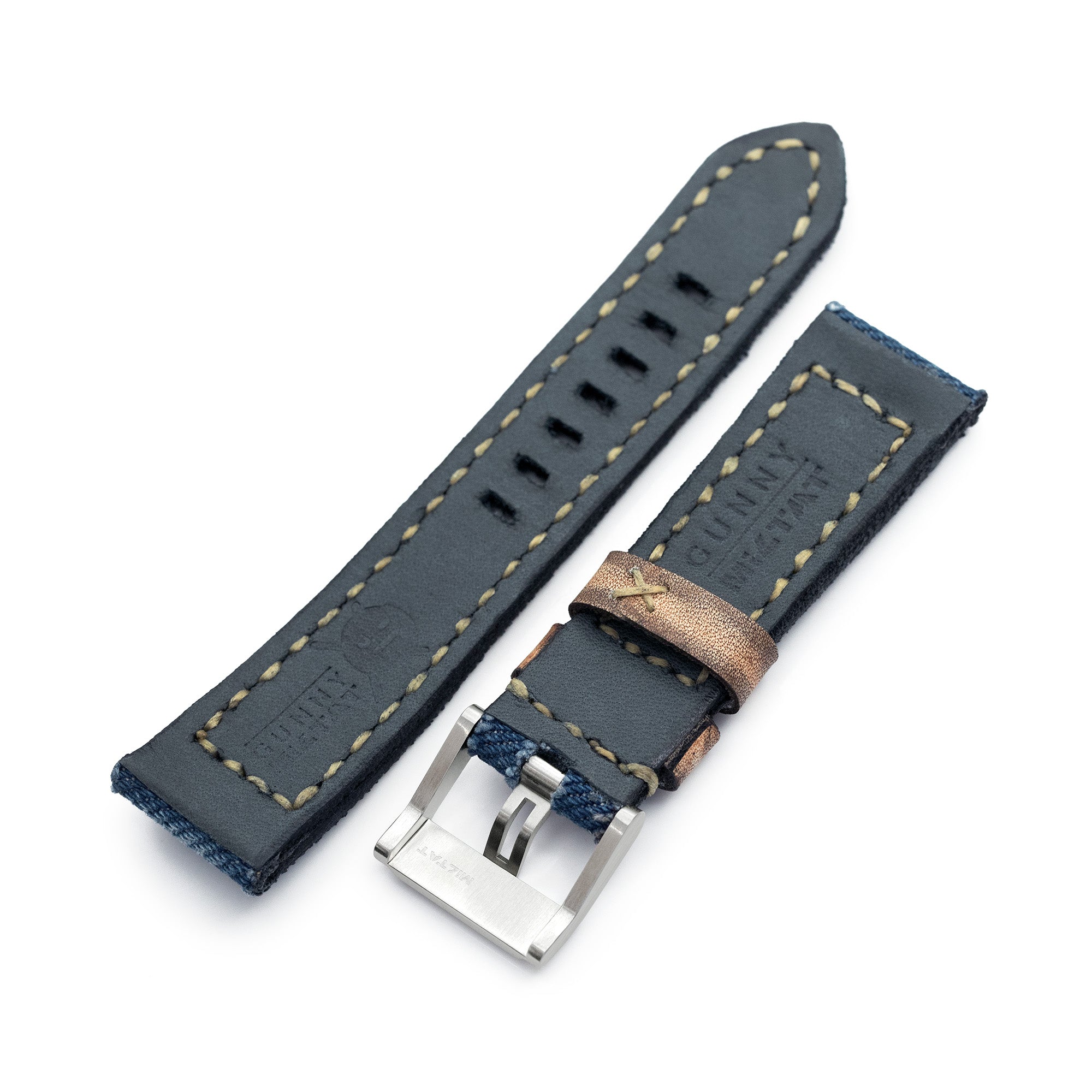 23mm Gunny X MT Denim Blue Washed Canvas Watch Band Strapcode watch bands