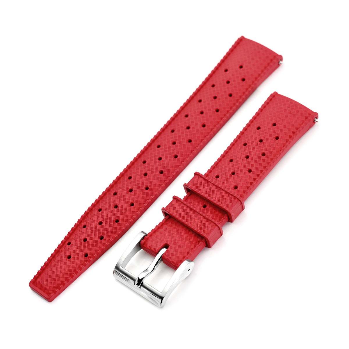 Quick Release Red Tropical-Style Pro FKM rubber watch strap, 20mm Strapcode Watch Bands