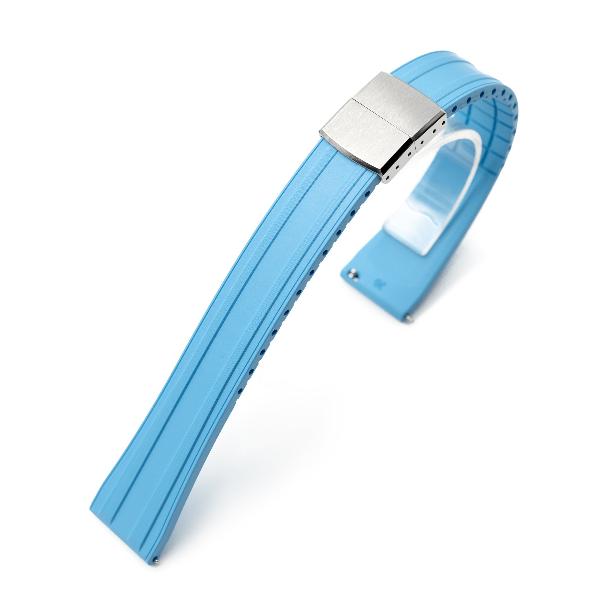 20mm Quick Release FKM28 Sky Blue FKM Rubber watch strap Strapcode watch bands