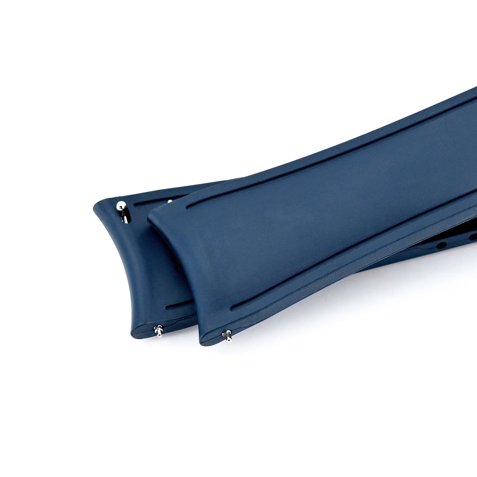 20mm or 22mm FKM34 Navy Blue Rubber Quick Release Watch Band, Deployment Clasp Strapcode watch band