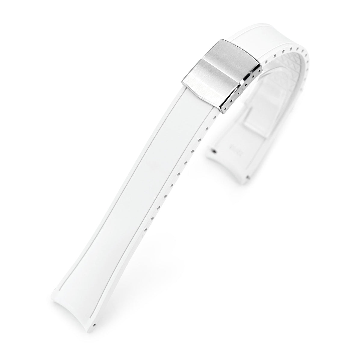 20mm or 22mm FKM34 Off White Rubber Quick Release Watch Band, Deployment Clasp Strapcode watch band