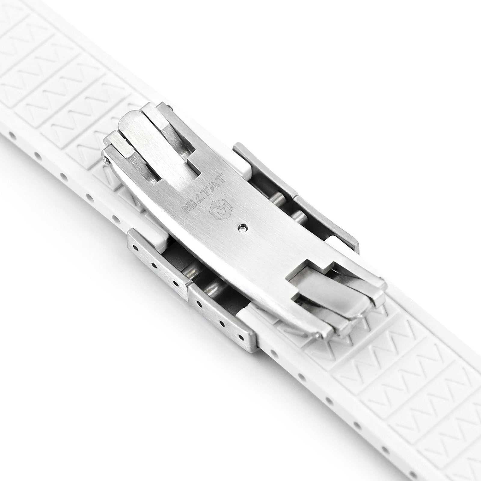 20mm or 22mm FKM34 Off White Rubber Quick Release Watch Band, Deployment Clasp Strapcode watch band
