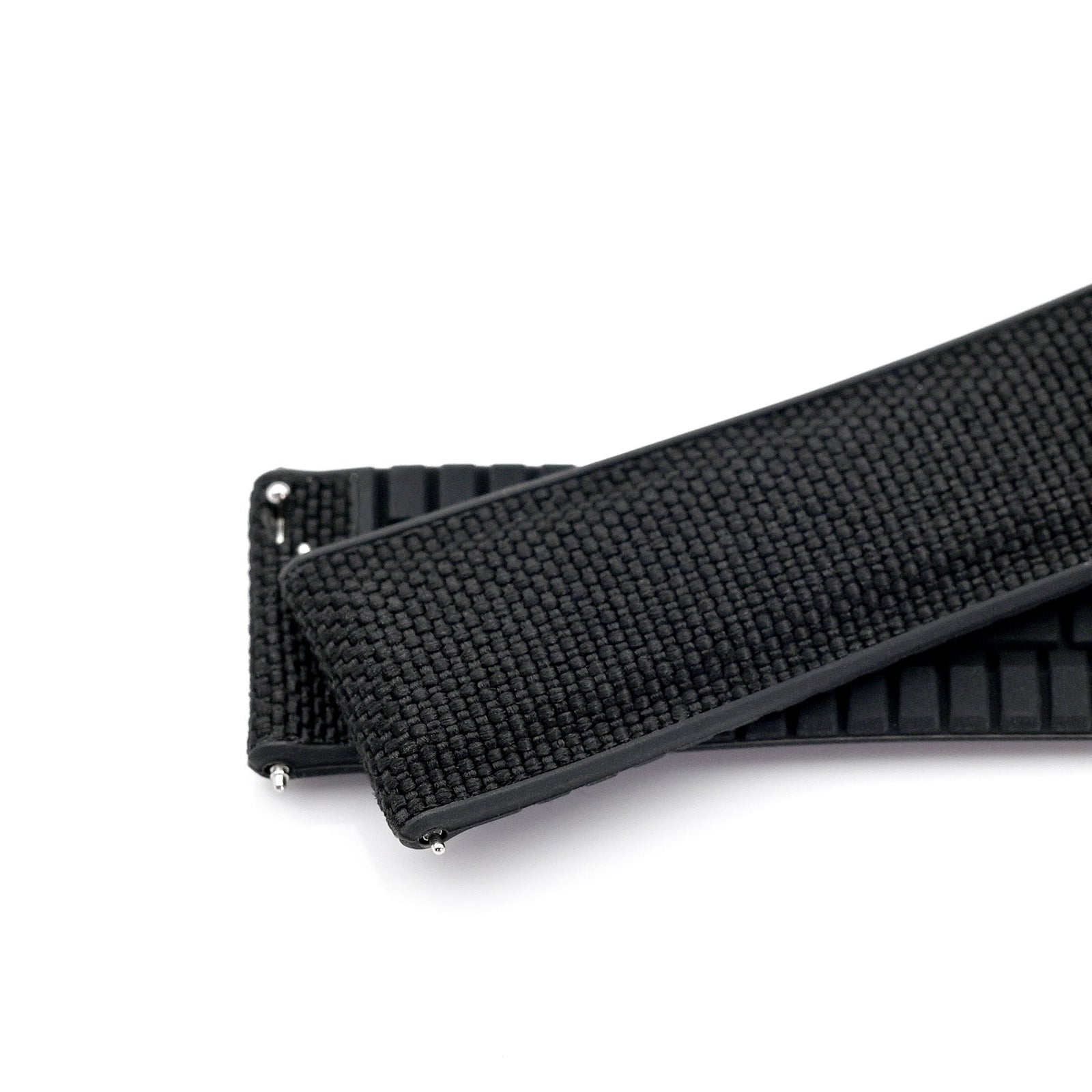 Black FKM35 Sailcloth FKM Quick Release Rubber Watch Band, 19mm to 22mm  Strapcode watch bands