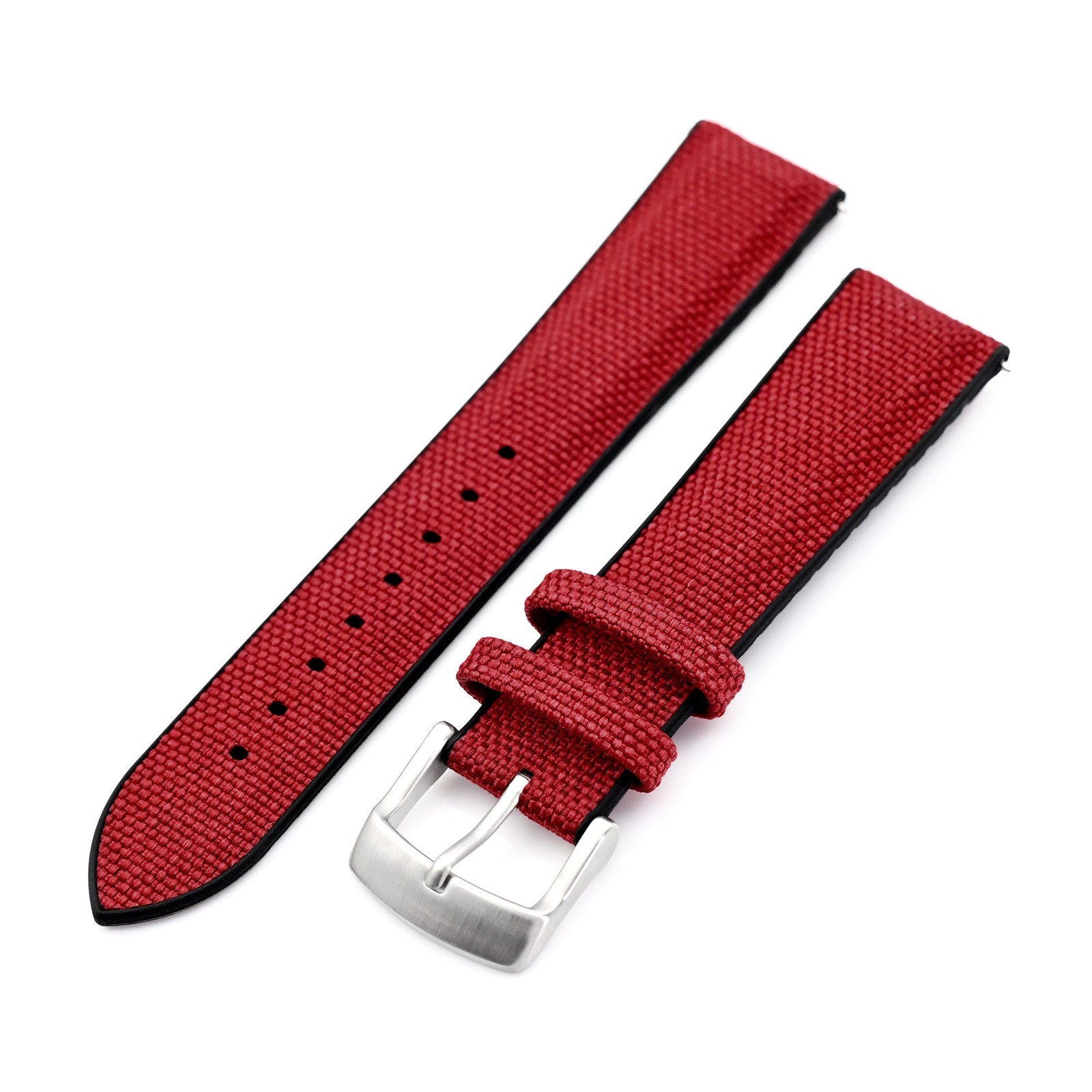 Red FKM35 Sailcloth FKM Quick Release Rubber Watch Band, 20mm  Strapcode watch bands