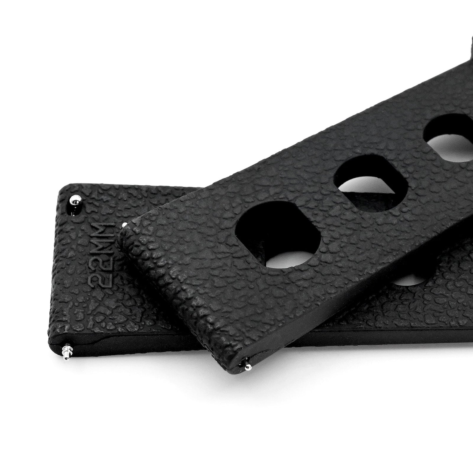 20mm or 22mm FKM36 Black Large Holes Rally FKM Quick Release Rubber watch band Strapcode watch bands