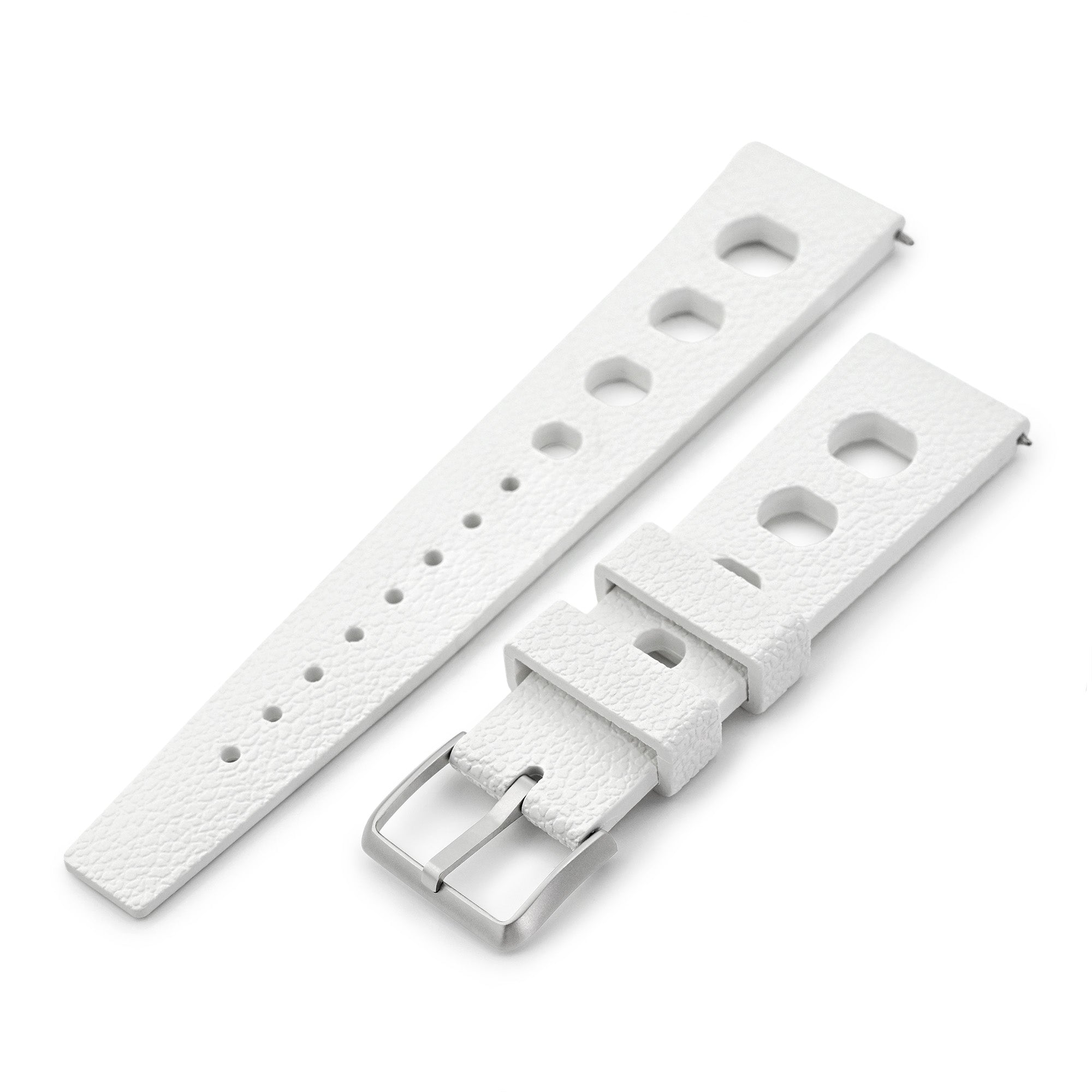20mm or 22mm FKM36 Off White Large Holes Rally FKM Quick Release Rubber watch band Strapcode watch bands