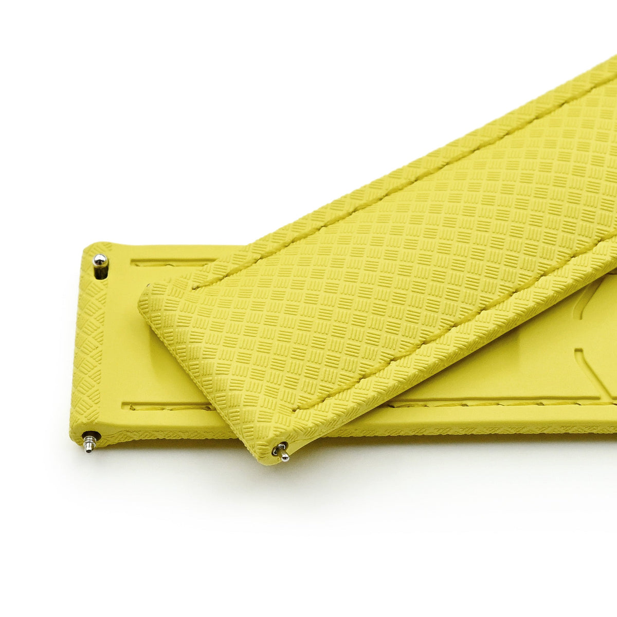 Yellow FKM37 Rubber Q.R. Deployant Watch Band, 20mm or 22mm Strapcode watch bands