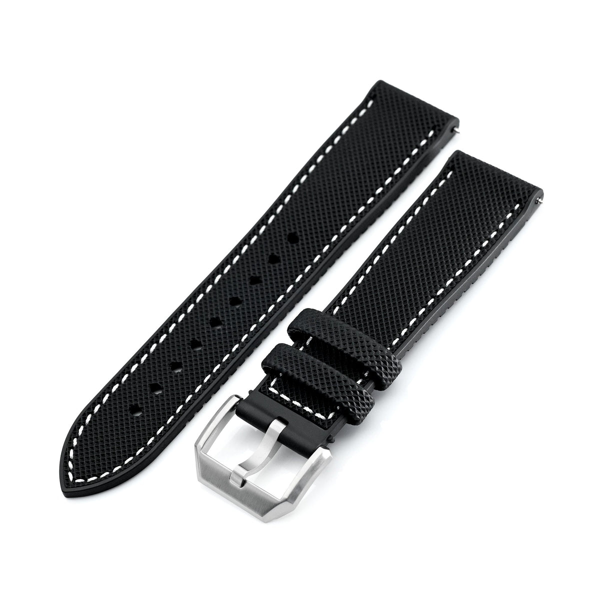 FKM38 Black FKM Quick Release Rubber Watch Band, Brushed, 20mm or 22mm Strapcode watch bands