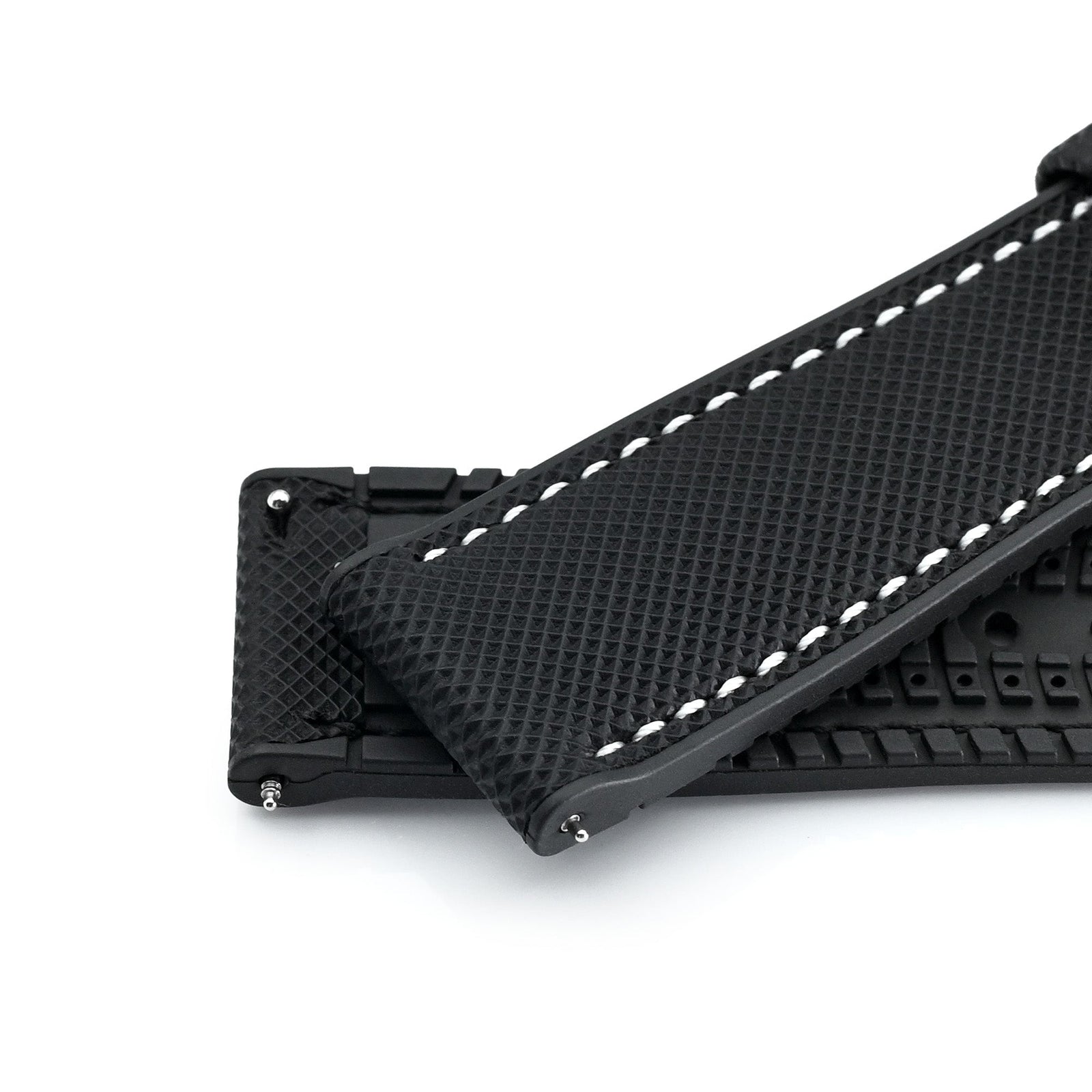 FKM38 Black FKM Quick Release Rubber Watch Band, Brushed, 20mm or 22mm Strapcode watch bands