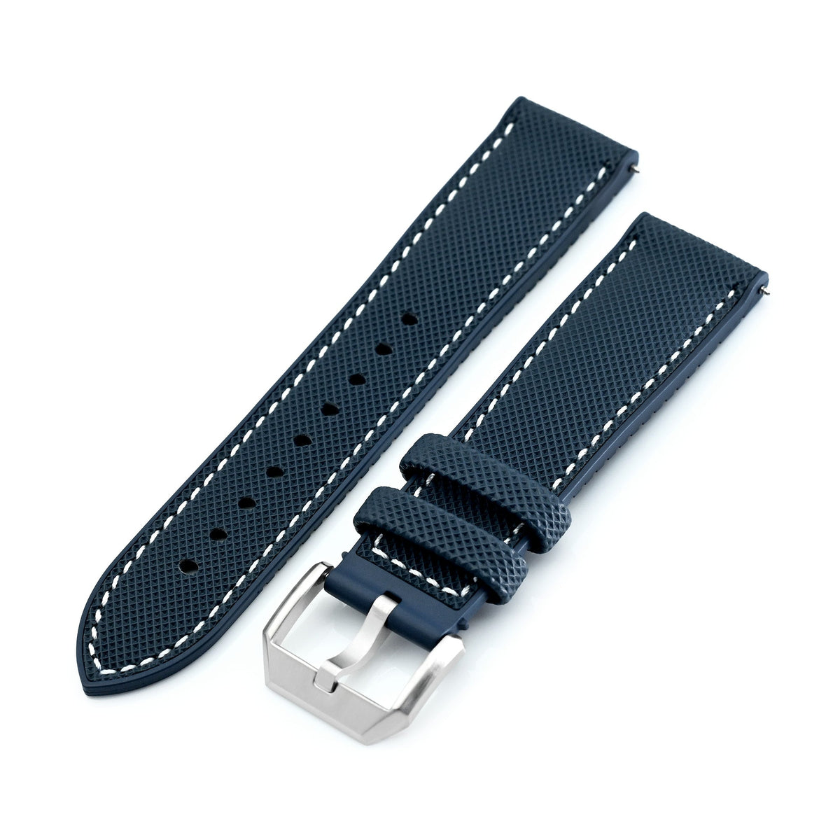 FKM38 Navy Blue FKM Quick Release Rubber Watch Band, Brushed, 20mm or 22mm Strapcode watch bands