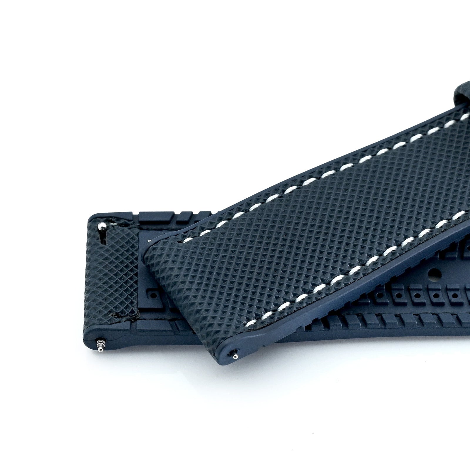 FKM38 Navy Blue FKM Quick Release Rubber Watch Band, Brushed, 20mm or 22mm Strapcode watch bands