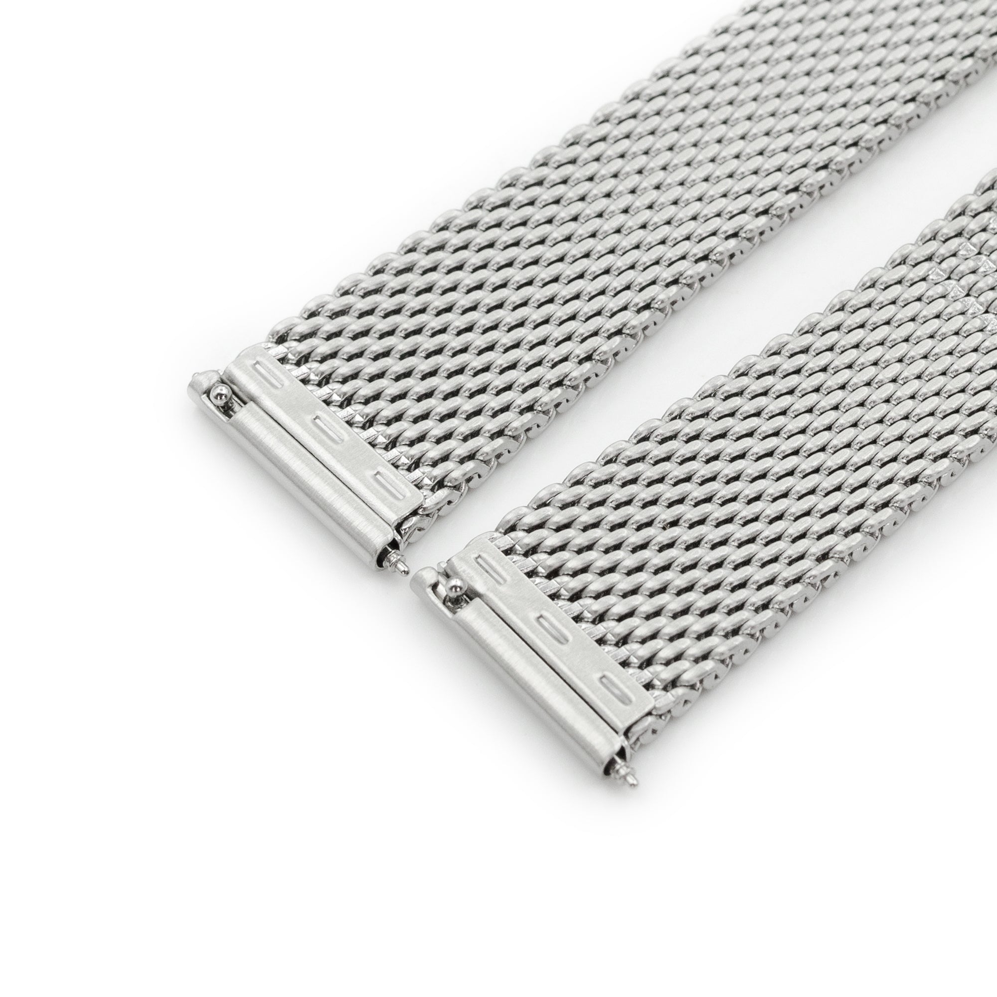 Quick Release Tapered Milanese Mesh Watch Band, 18mm, 19mm, 20mm, 21mm or 22mm, Brushed