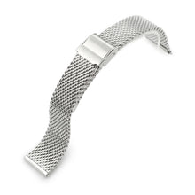 Quick Release Tapered Milanese Mesh Watch Band, 18mm 19mm 20mm 21mm or 22mm, Polished