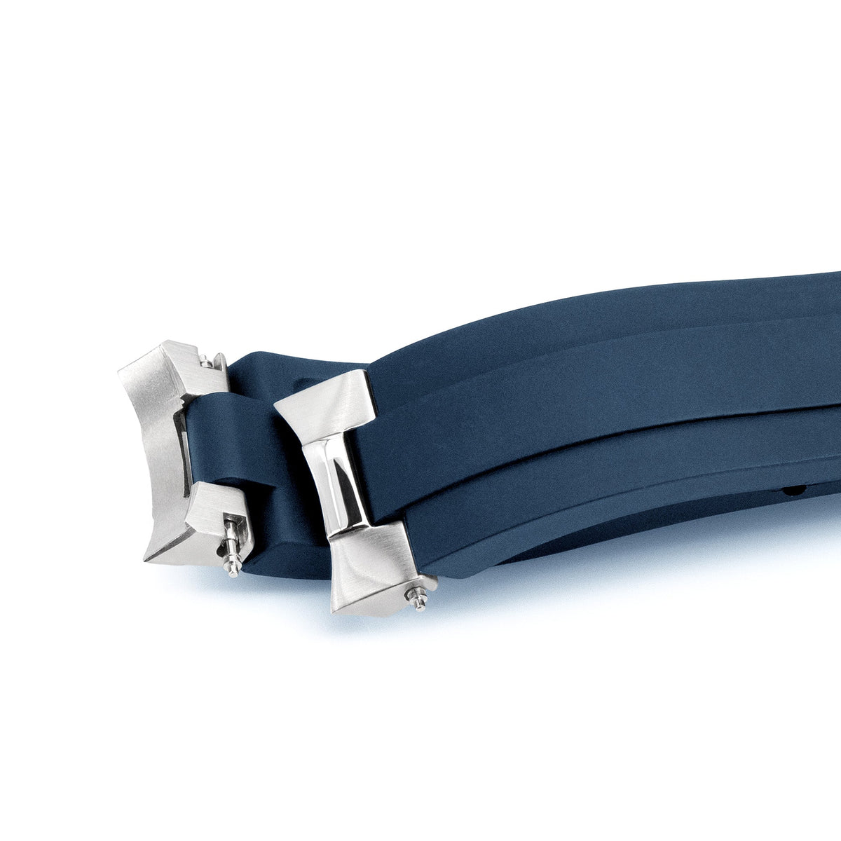 20mm Crafter Blue - MX03-117 Navy Blue FKM Rubber Strap With End Links compatible with Seiko Alpinist SARB017 Strapcode watch bands