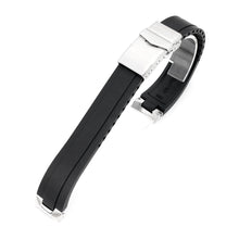 20mm Crafter Blue - MX03-733 Black FKM Rubber Strap With End Links compatible with Hamilton Khaki Field 38mm Strapcode watch bands