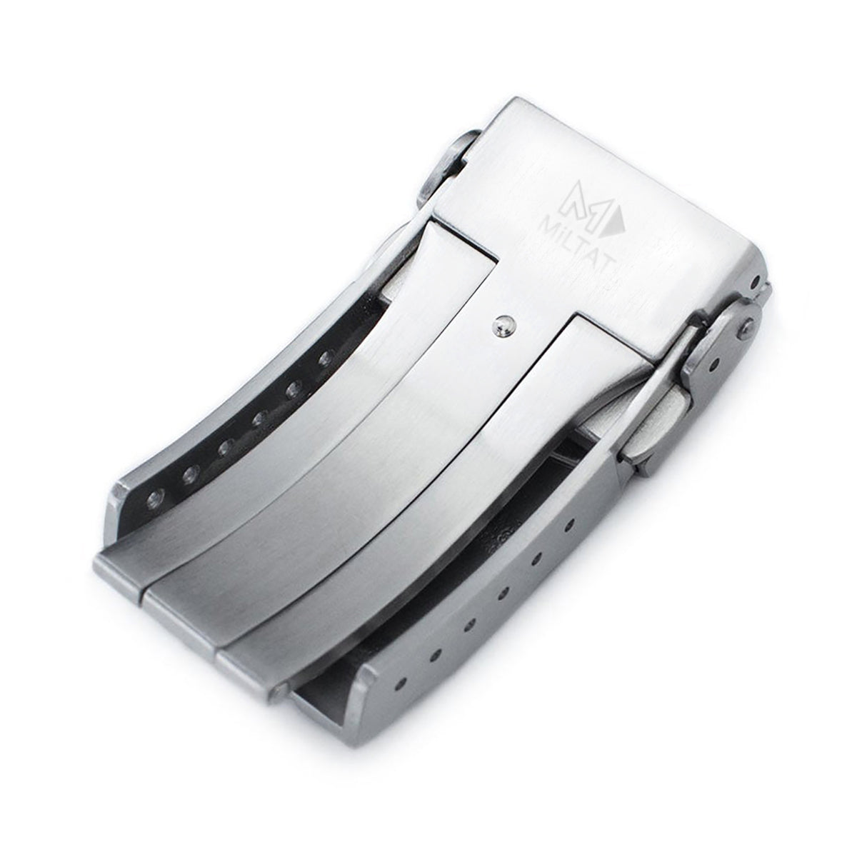 Fermoir SUB Diver à double verrouillage en acier inoxydable 316L massif 18mm ou 20mm, contrôle par bouton, finition polie &amp; brossée