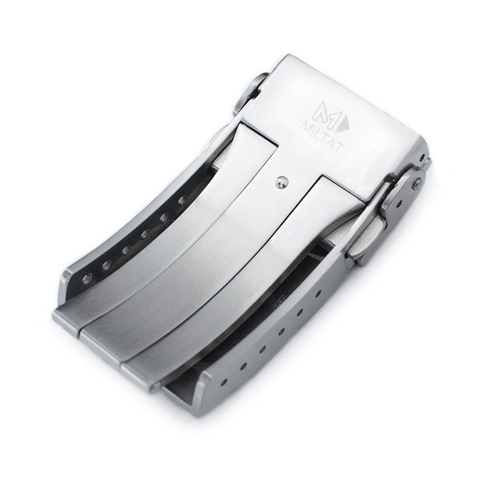 Fermoir SUB Diver à double verrouillage en acier inoxydable 316L massif 18mm ou 20mm, contrôle par bouton, finition polie & brossée