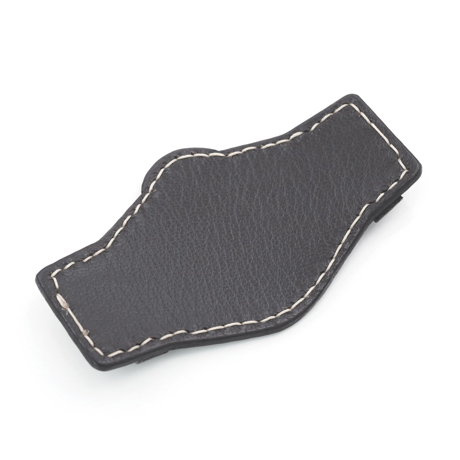 Coussin BUND en cuir de veau véritable gris militaire pour bracelets de montre 20mm ou 22mm, surpiqûre beige cirée