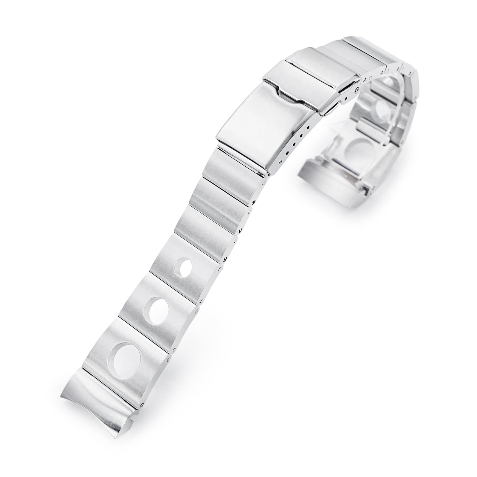 20mm Rollball II Uhrenarmband für Seiko Alpinist SARB017 SPB155 SBEJ005 (kompatibel mit Hamilton Khaki H70455733), Edelstahl - Gebürstet, Baton Diver Schließe