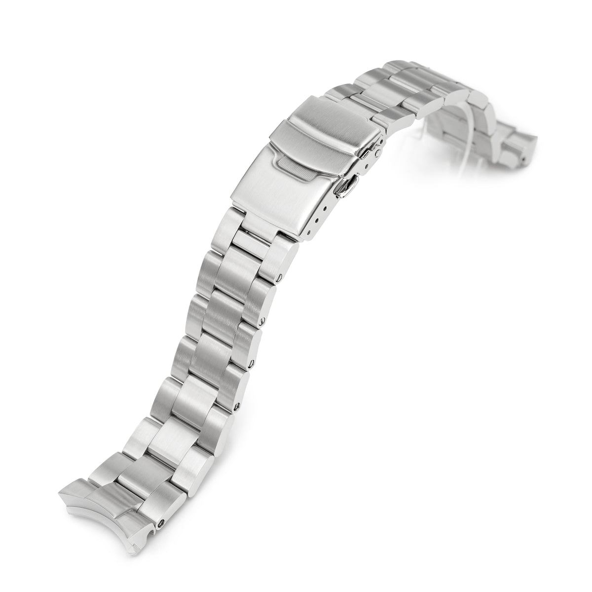 20mm Super-O Boyer Watch Band compatible with Seiko SKX013, 316L Stainless Steel Brushed Diver Clasp