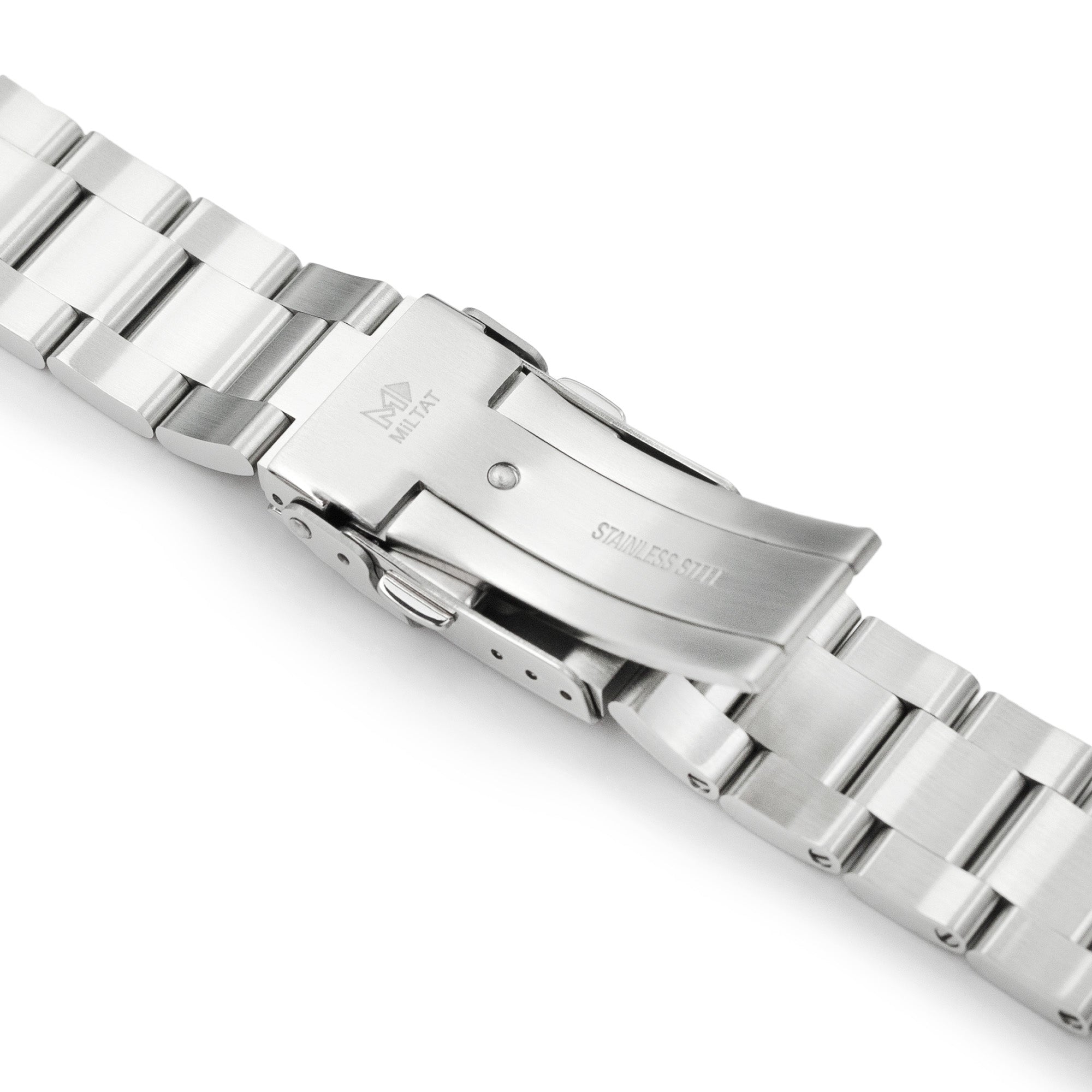 20mm Super-O Boyer Uhrenarmband kompatibel mit Seiko SKX013, 316L Edelstahl gebürstete Taucher-Schließe 