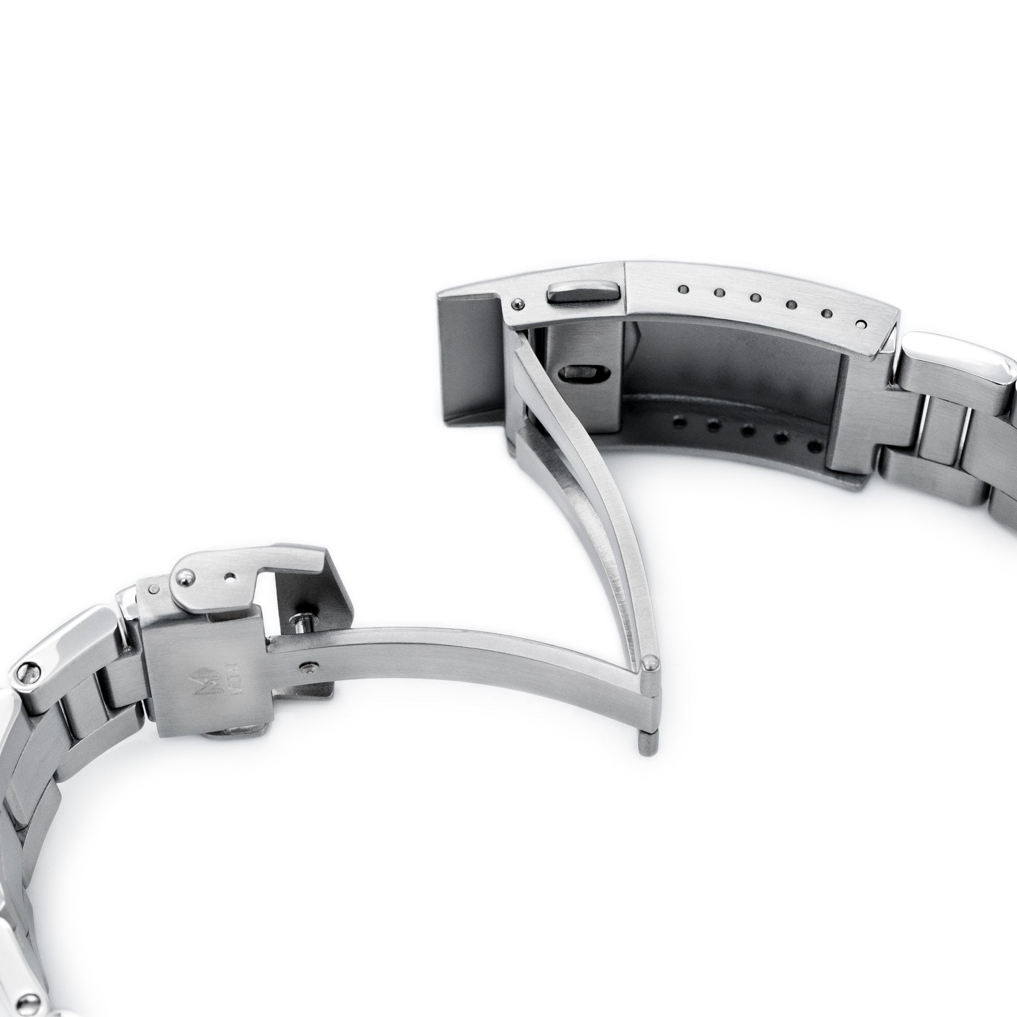 20mm Retro Shaver Blade Uhrenarmband kompatibel mit Seiko SKX013, 316L Edelstahl, gebürstete V-Schließe