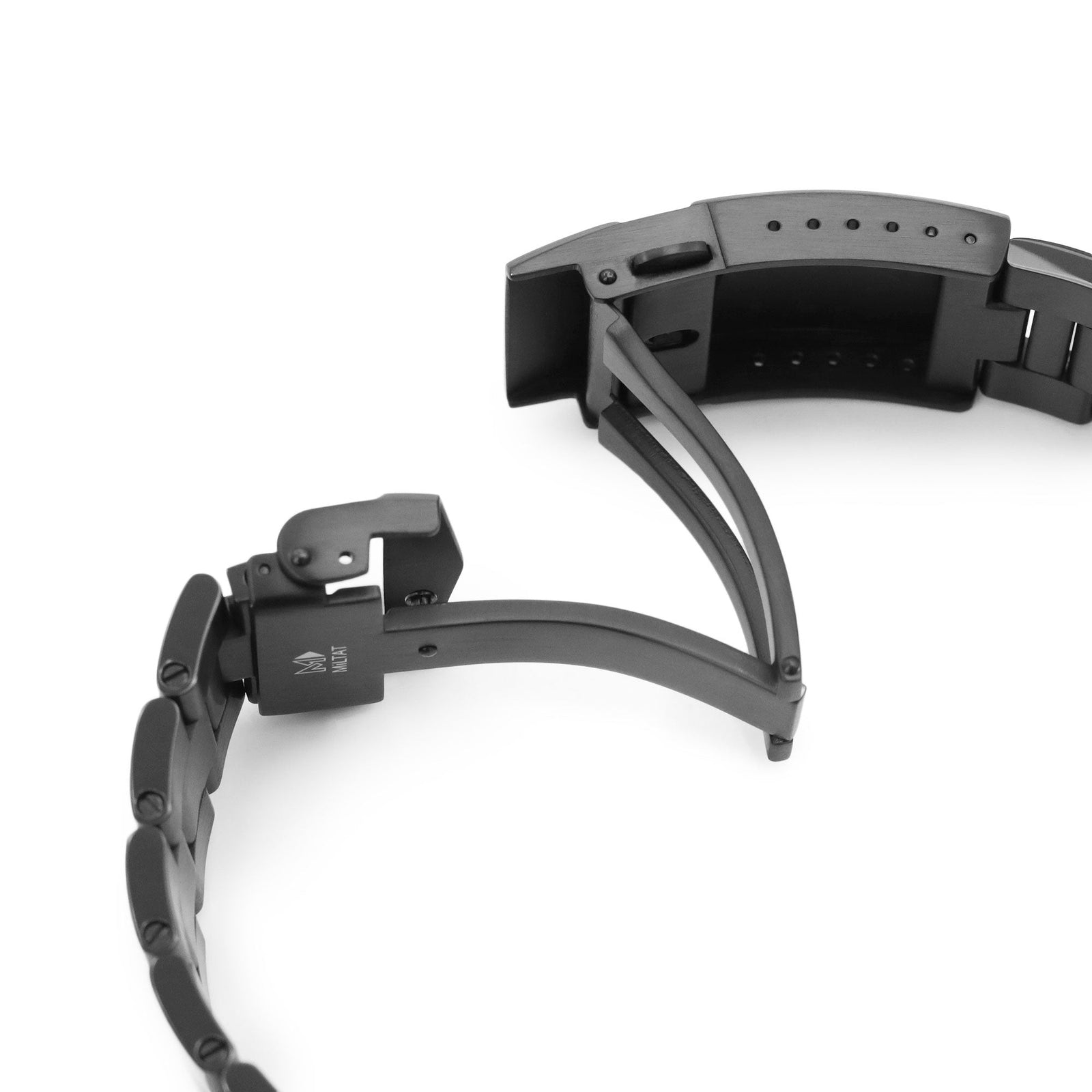 Bracelet montre Super-O Boyer 20mm, extrémité droite, acier inoxydable 316L, revêtement DLC (carbone type diamant), boucle V