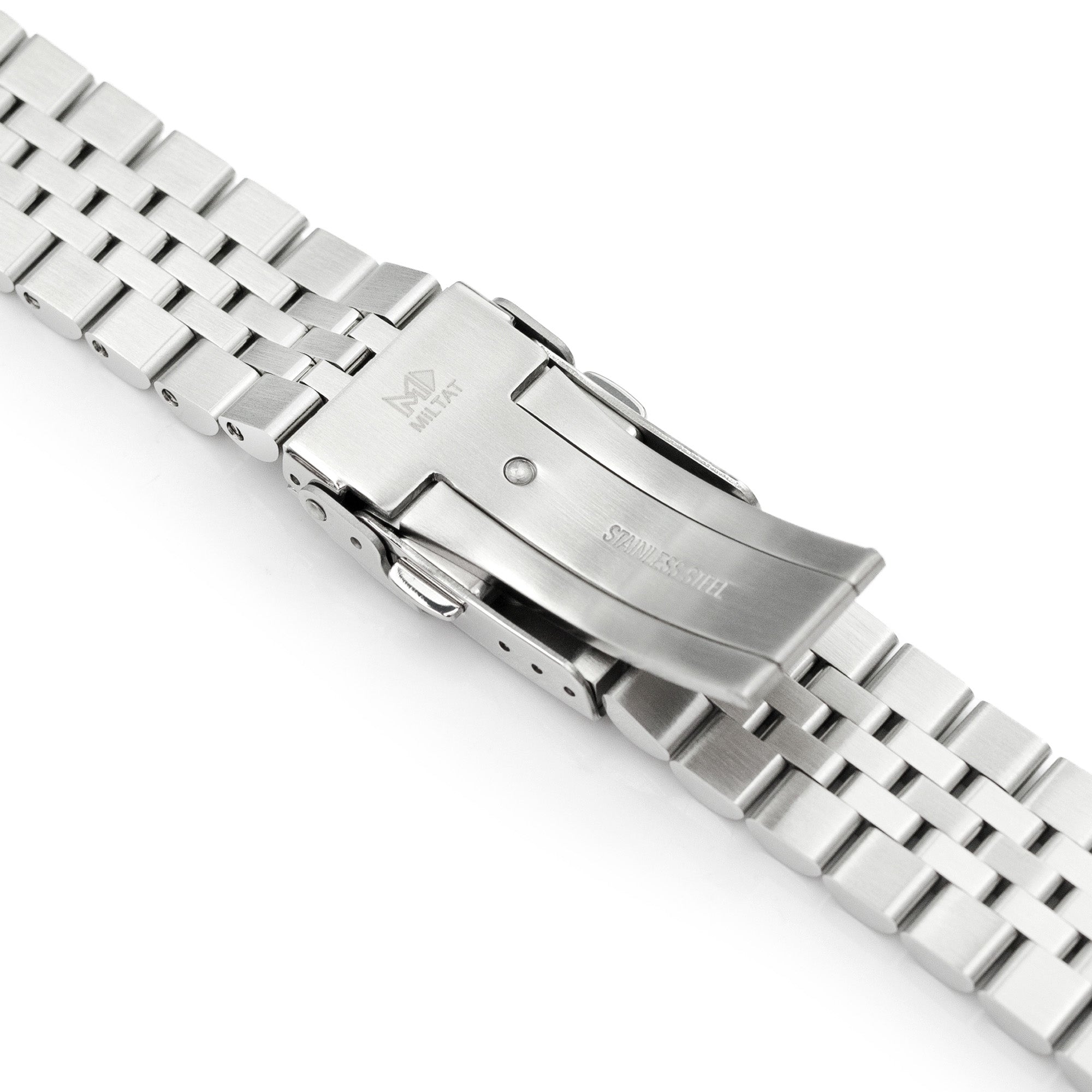 22mm Super-J Louis JUB Watch Band compatible with Seiko SKX007, 316L Stainless Steel Brushed