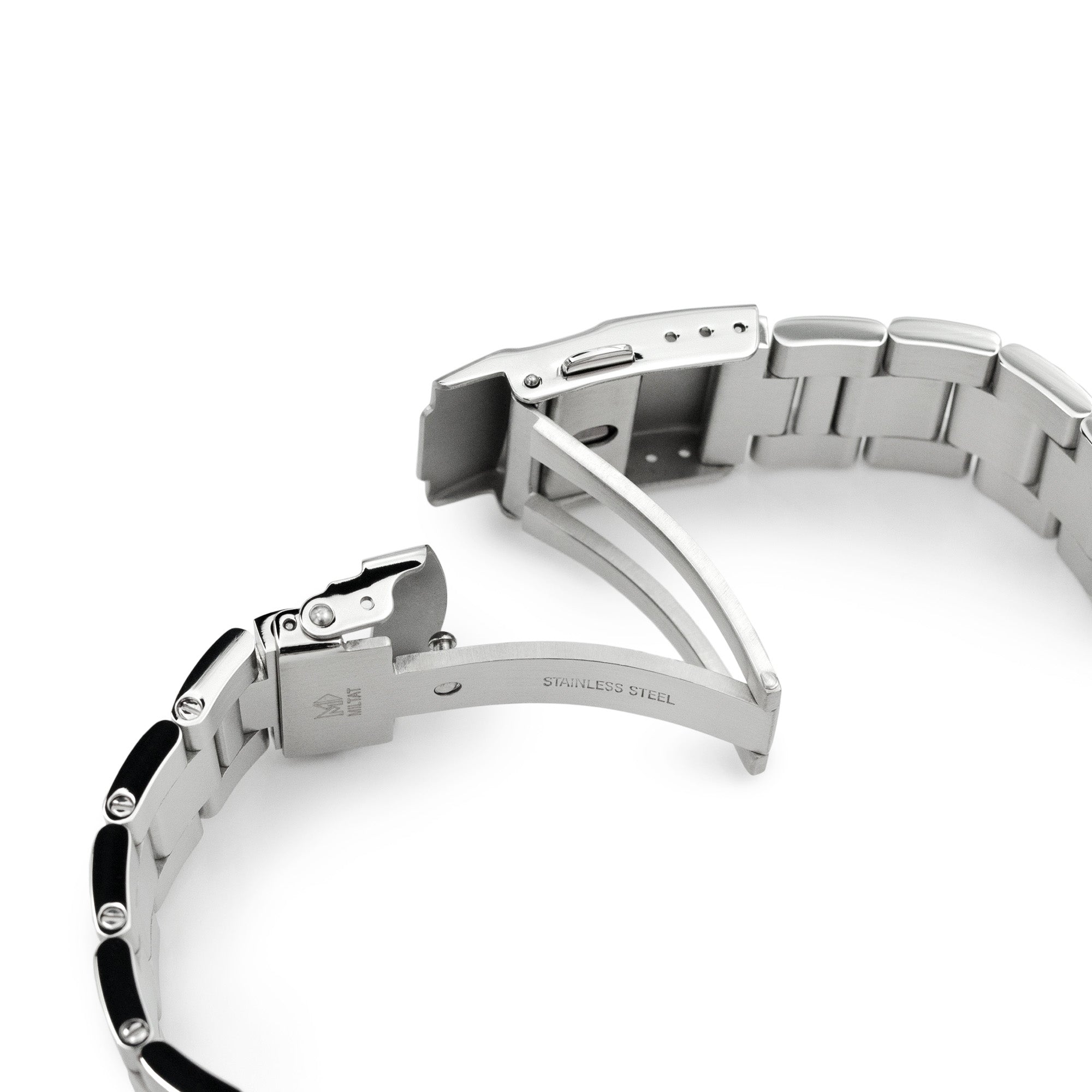 22mm Super-O Boyer Uhrenarmband mit geraden Enden, gebürstet & poliert, Crossover 316L Edelstahl