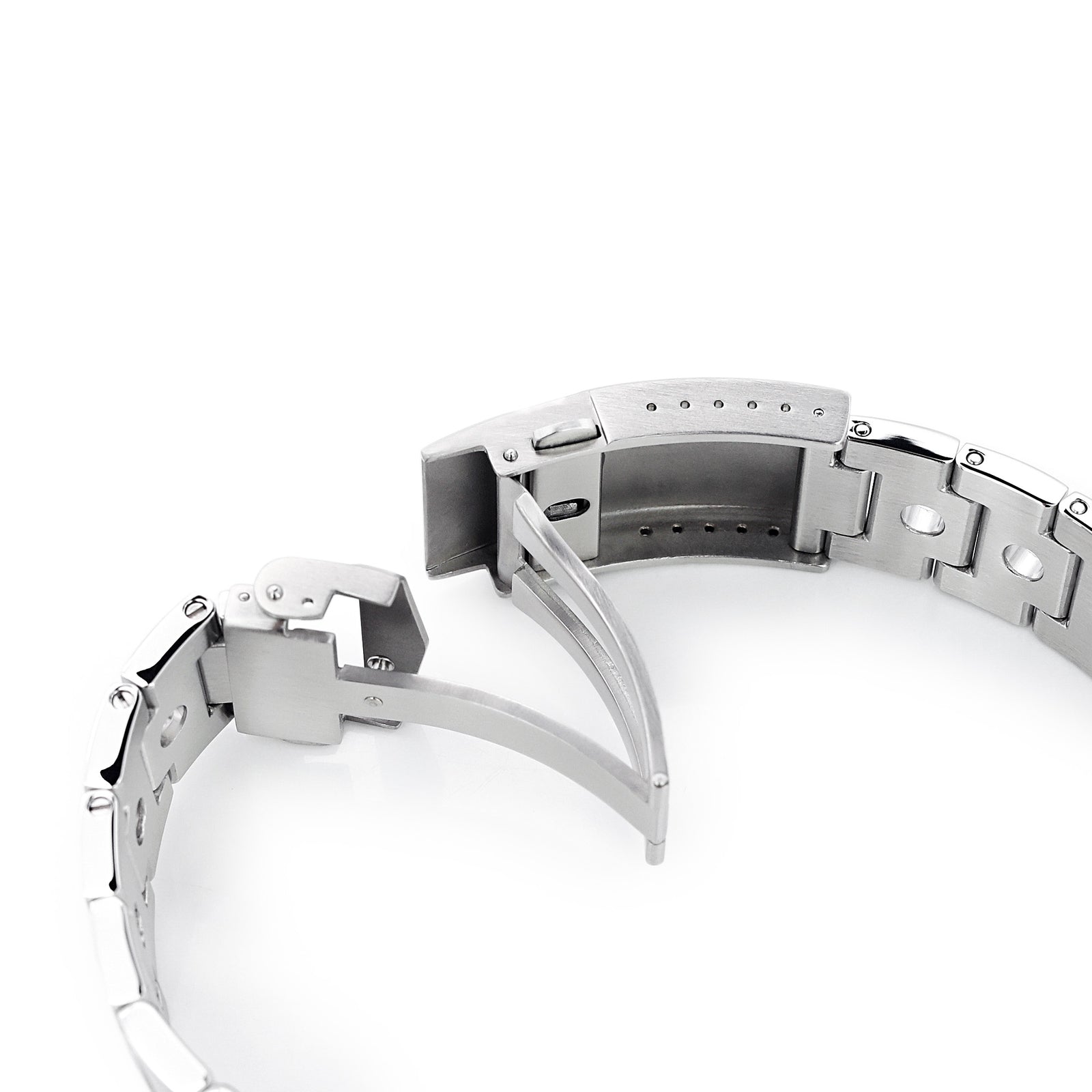 22mm Rollball Uhrenarmband mit geradem Ende, 316L Edelstahl gebürstet, V-Schließe