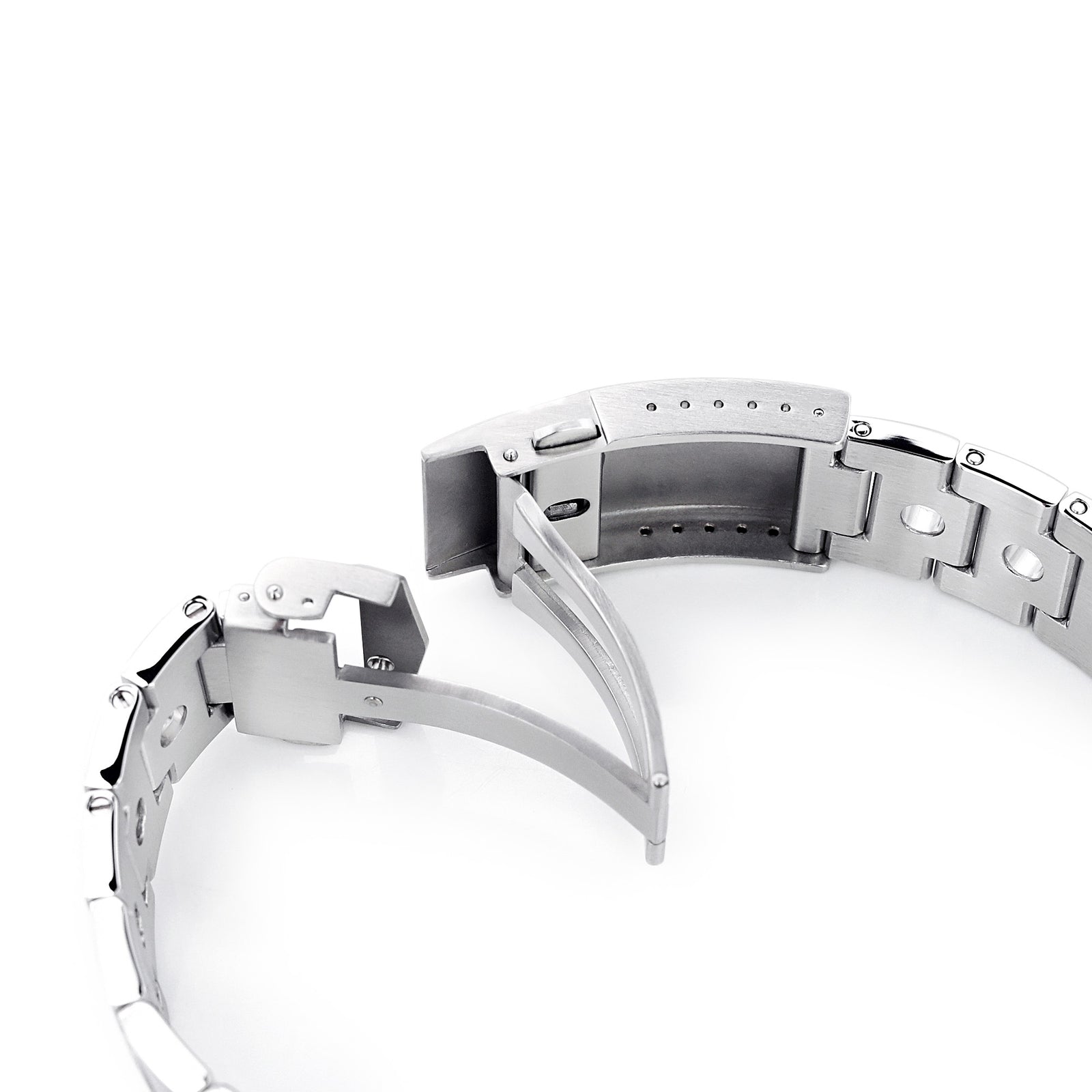 22mm Rollball Uhrenarmband für Seiko New Turtles SRP777 SRP775 SRPA21 (PADI), Edelstahl - Gebürstet, V Diver Schließe