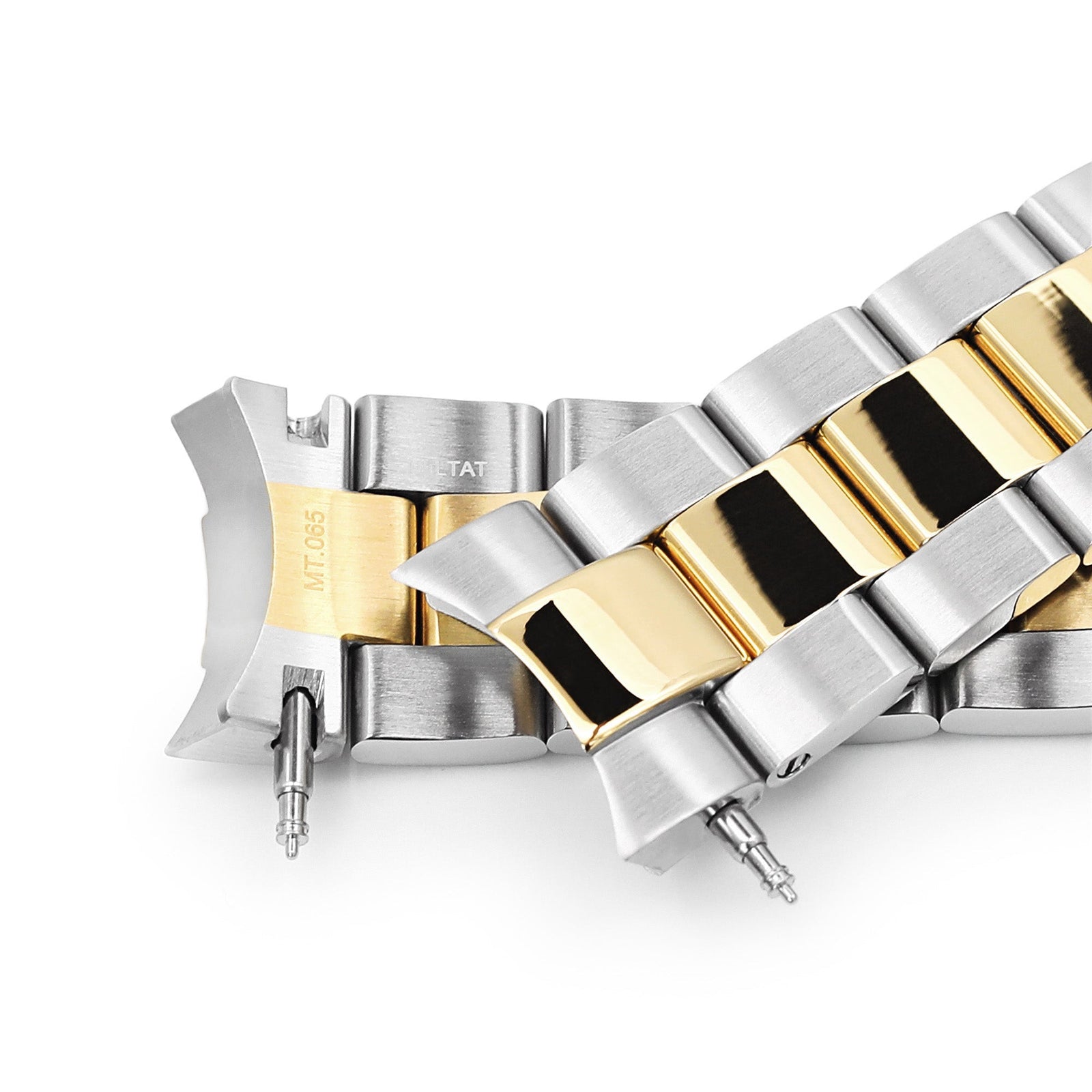 Bracelet Super-O Boyer 20mm compatible avec Seiko Alpinist SARB017, fermoir SUB solide bicolore IP or