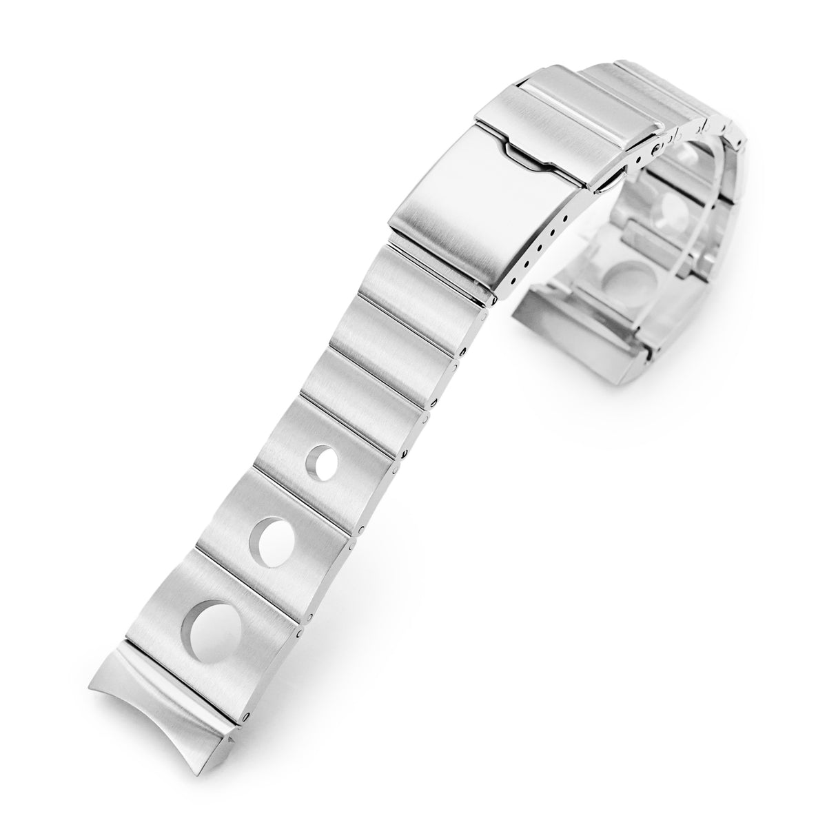 22mm Rollball II Uhrenarmband für Orient Kamasu RA-AA0002L19B RA-AA0004E19A RA-AA0006L19A, Edelstahl - Gebürstet, Baton Diver Schließe